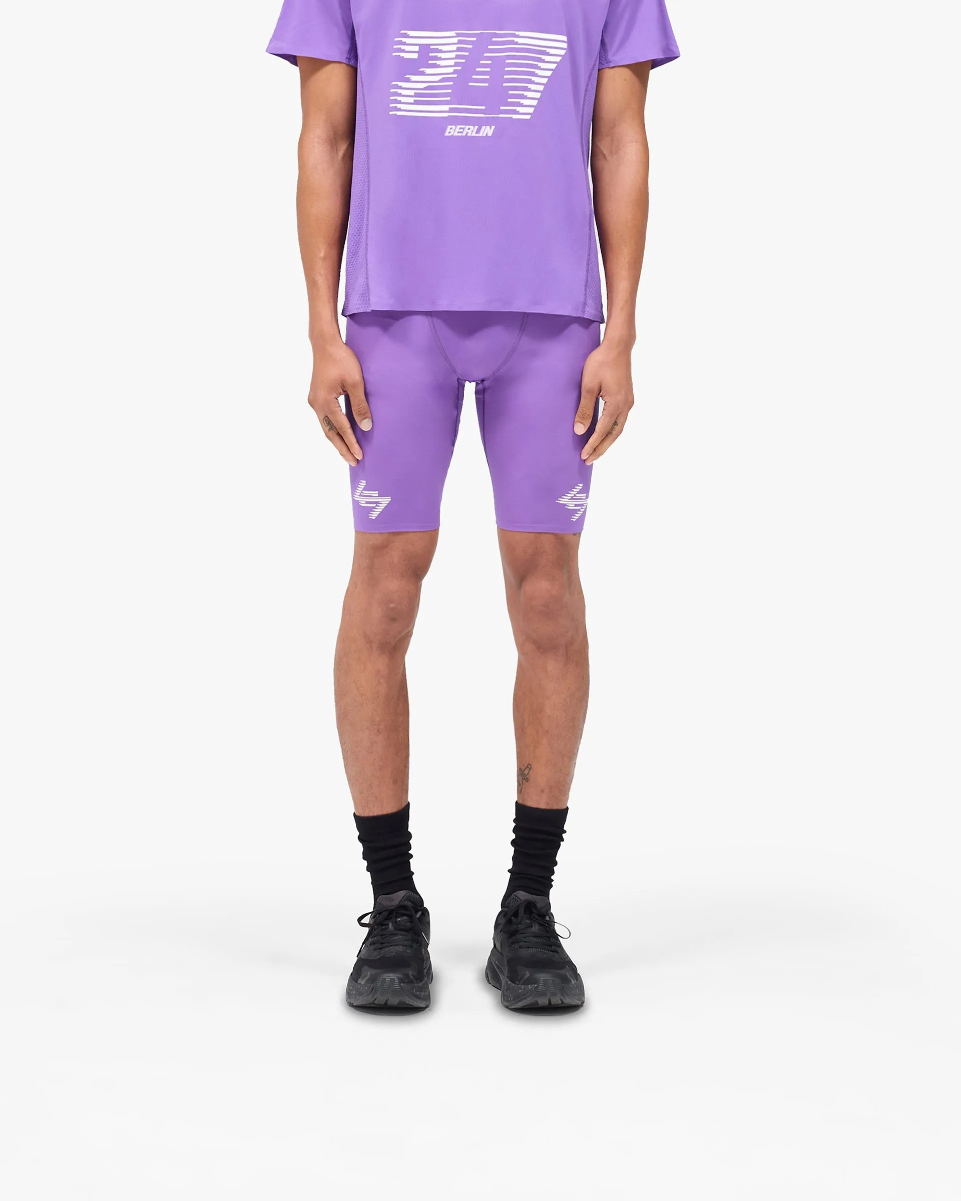 247 Berlin Half Tight - Purple Festival wear Flexible Side Panels
