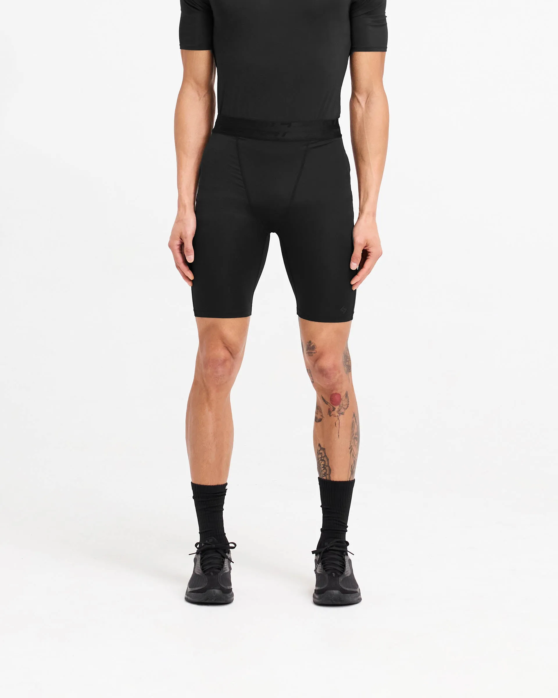 247 Compound Legging Short - Black Freedom Stretch