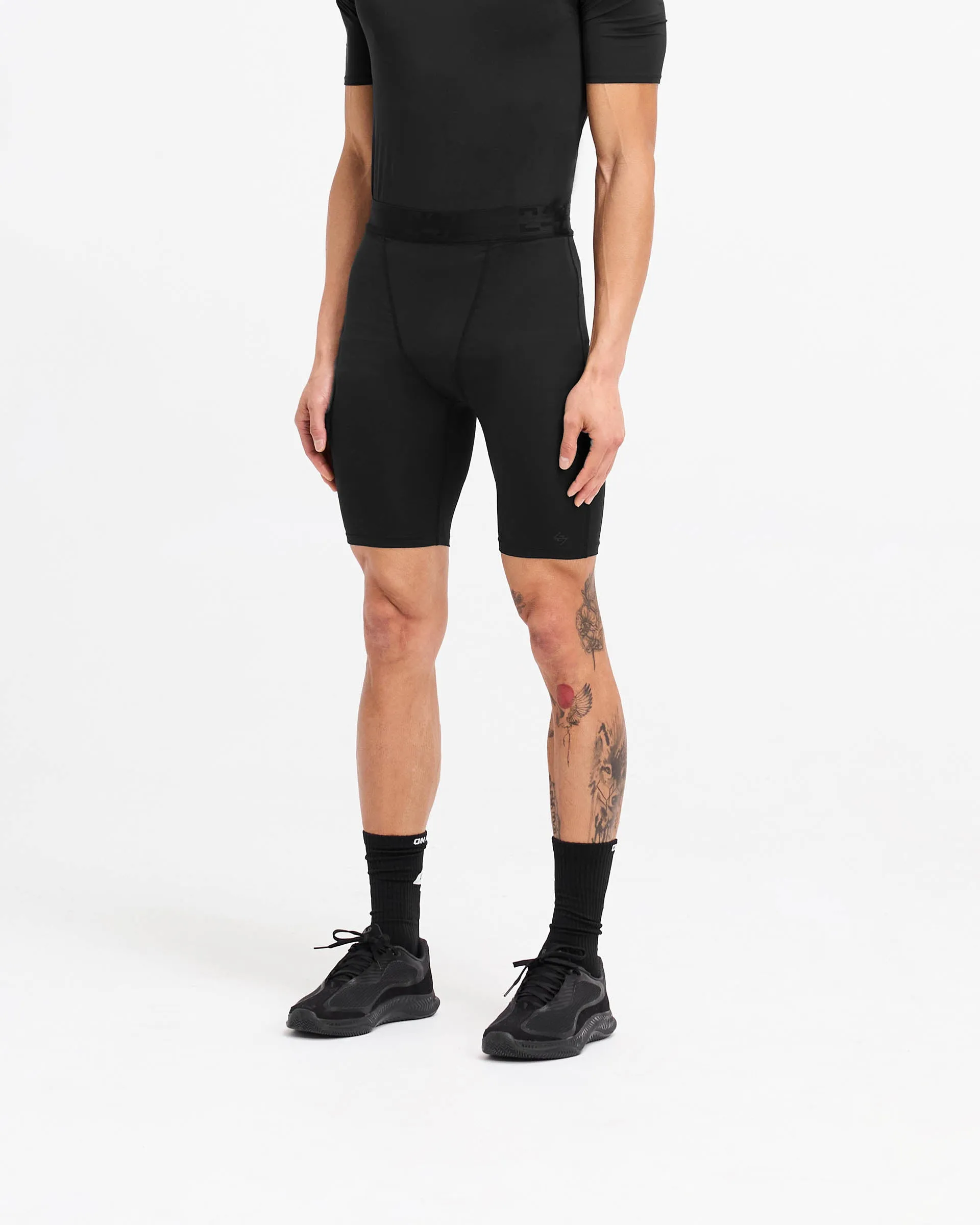 Breezy Comfort Cooling Mesh Lining 247 Compound Legging Short - Black