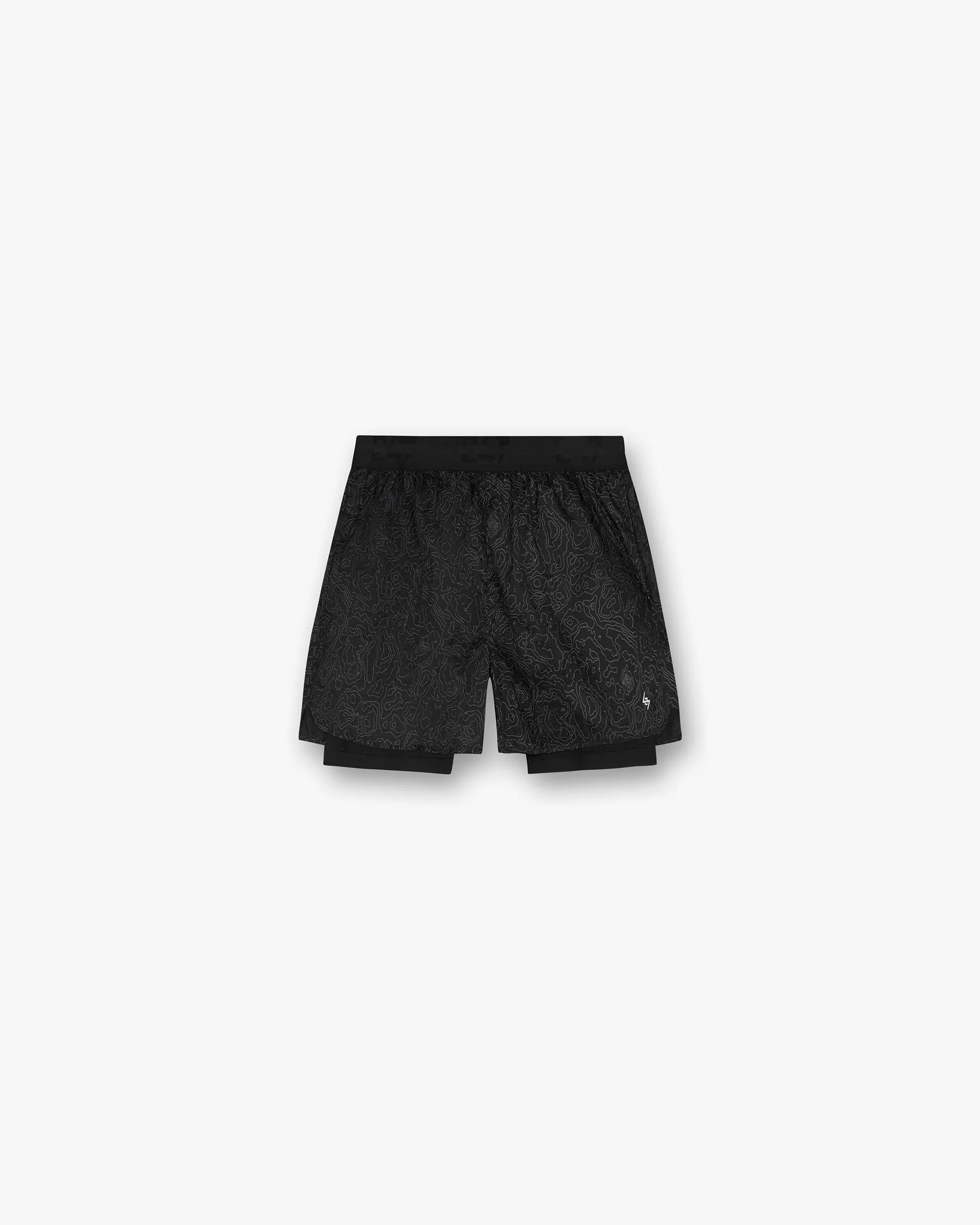 Hygienic Antimicrobial Layer Crisp Look 247 Contour 2-In-1 Run Shorts - Black