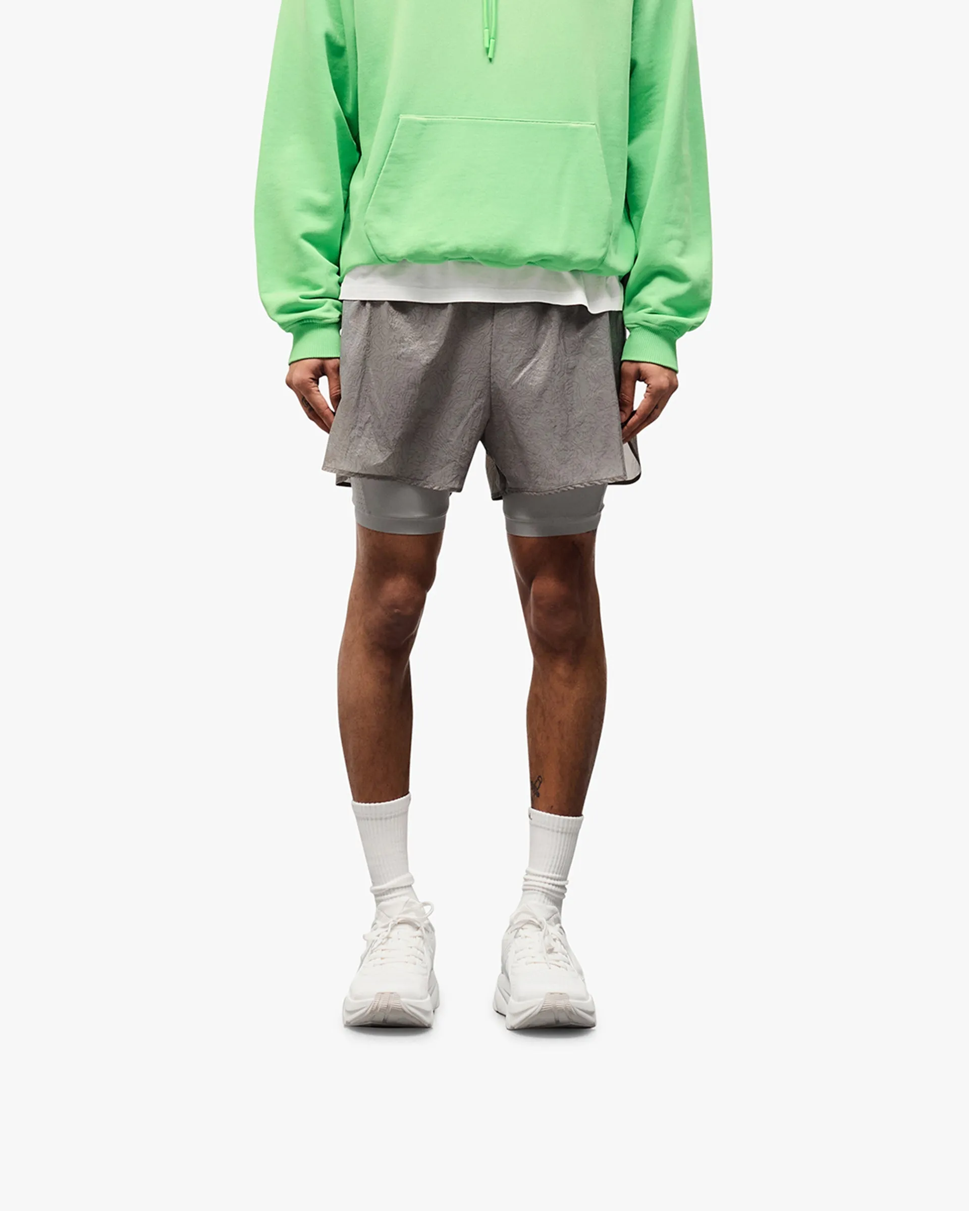 247 Contour 2-In-1 Run Shorts - Titanium All Occasion Streetwear