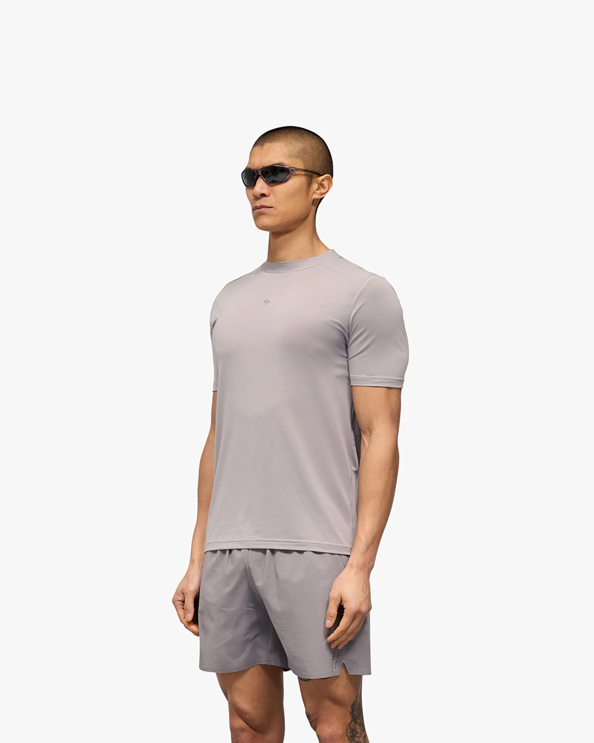 Cross Grain Knit Sporty Fit 247 Contour Run T-Shirt - Titanium