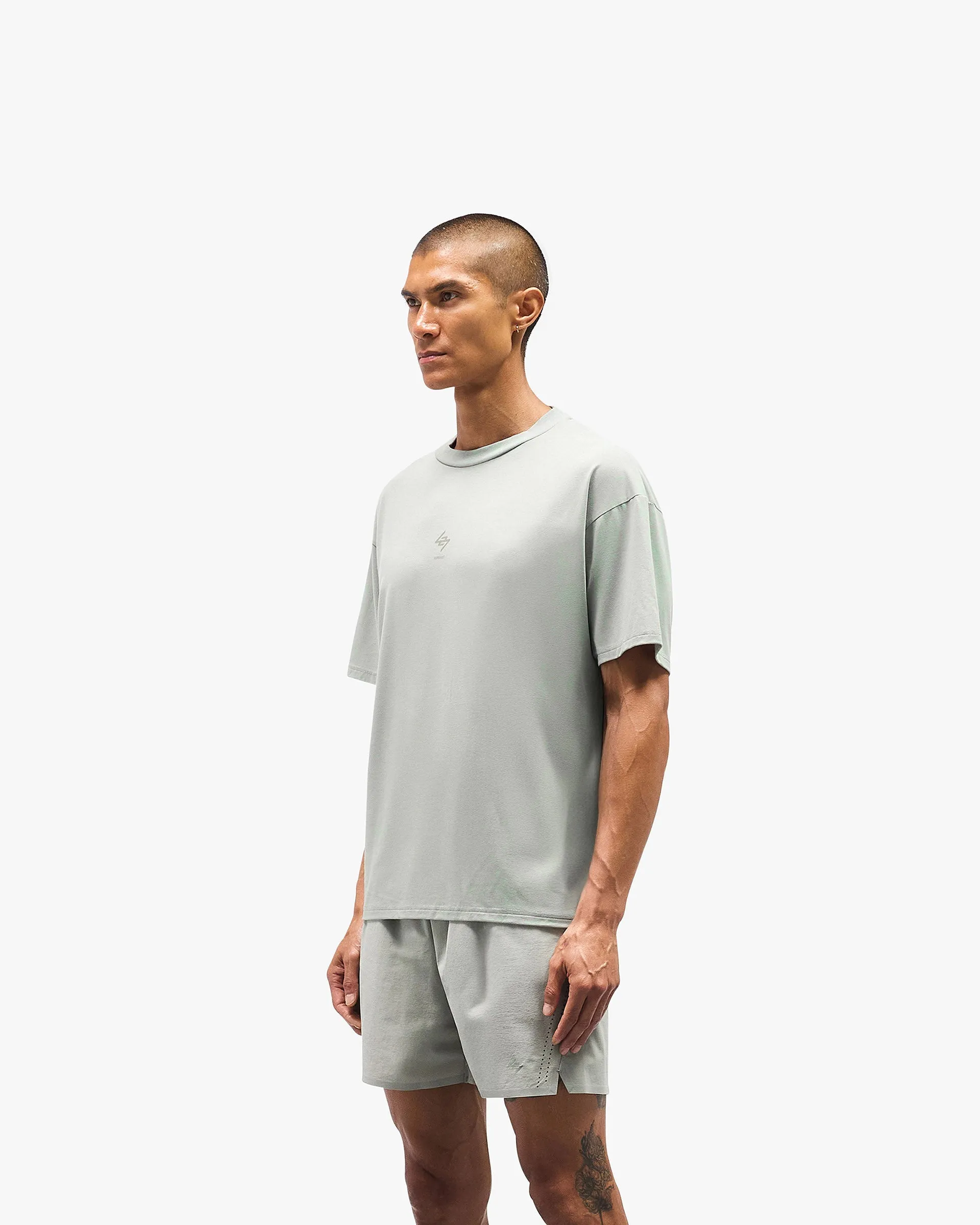 247 Oversized T-Shirt - Sage Minimal Layers