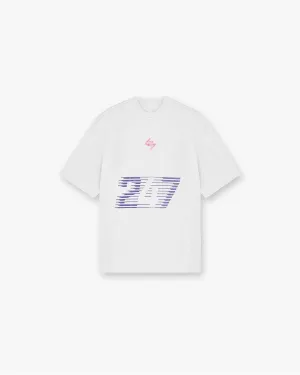 247 Race Marathon T-Shirt - White Quality Fabric Minimalist Look