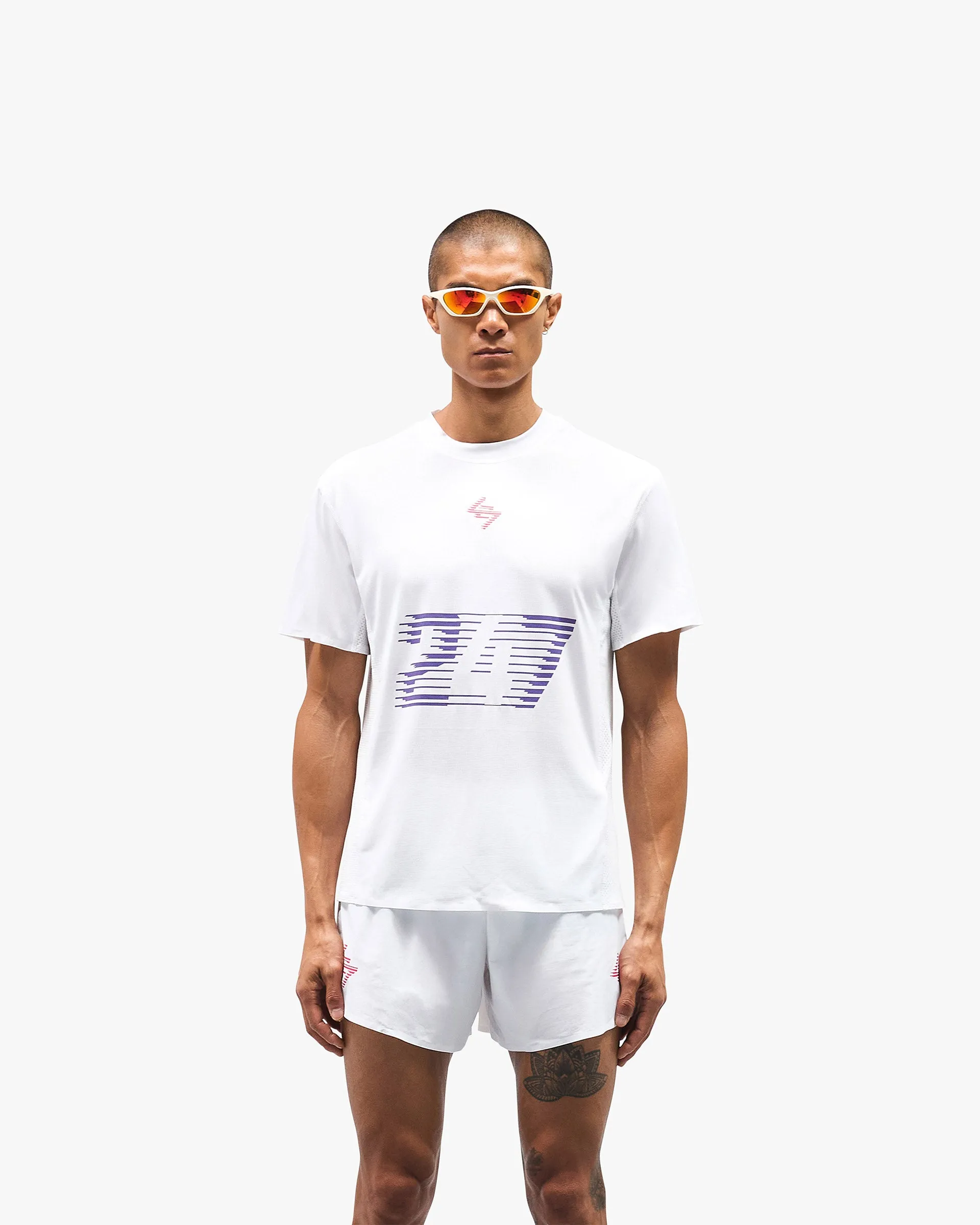 247 Race Marathon T-Shirt - White Comfy Waistband LongLastingColor