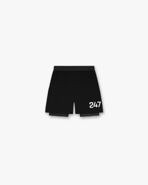 Anti Pill Surface Sleek Comfort 247 Trail Short - Jet Black