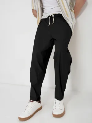 Day Wear Move Freely Men's Cotton Black Relaxed Fit Trousers