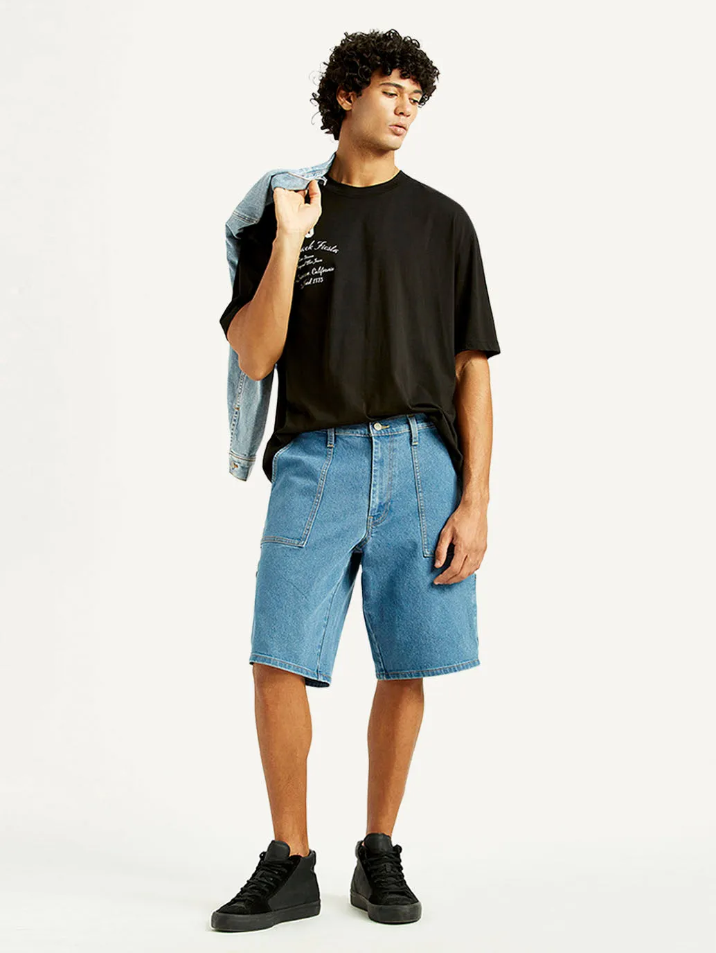 Core Fit Men's Blue Loose Fit Shorts