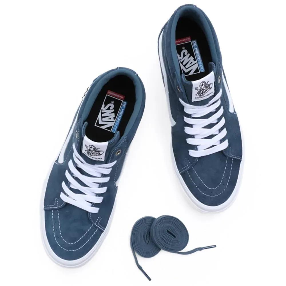 Sprint Walk Easy Fit Vans Skate Grosso Mid Pig Suede - Blue/White