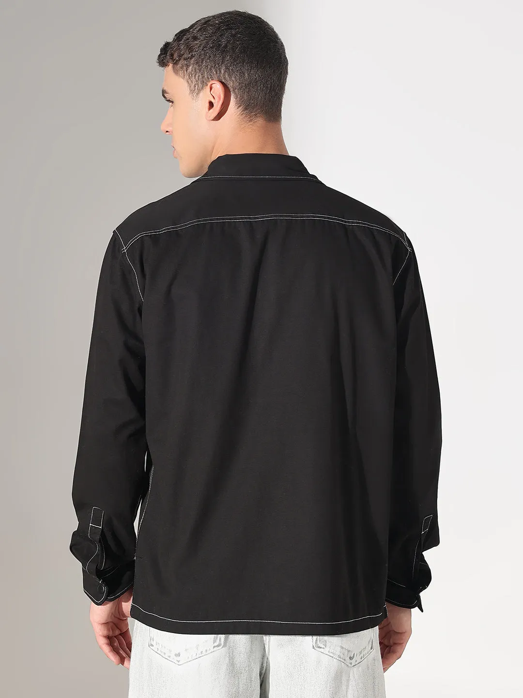 Casual Fit Men's Black Slim Fit Shirt