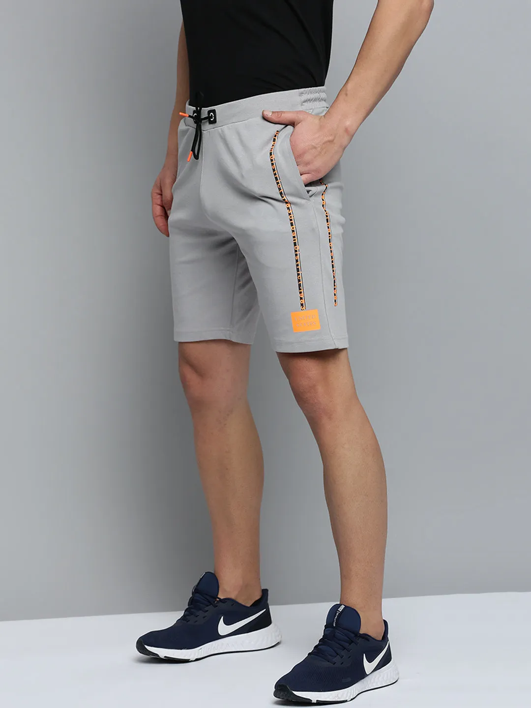 Men's Grey Regular Fit Sports Shorts Relaxed Design
