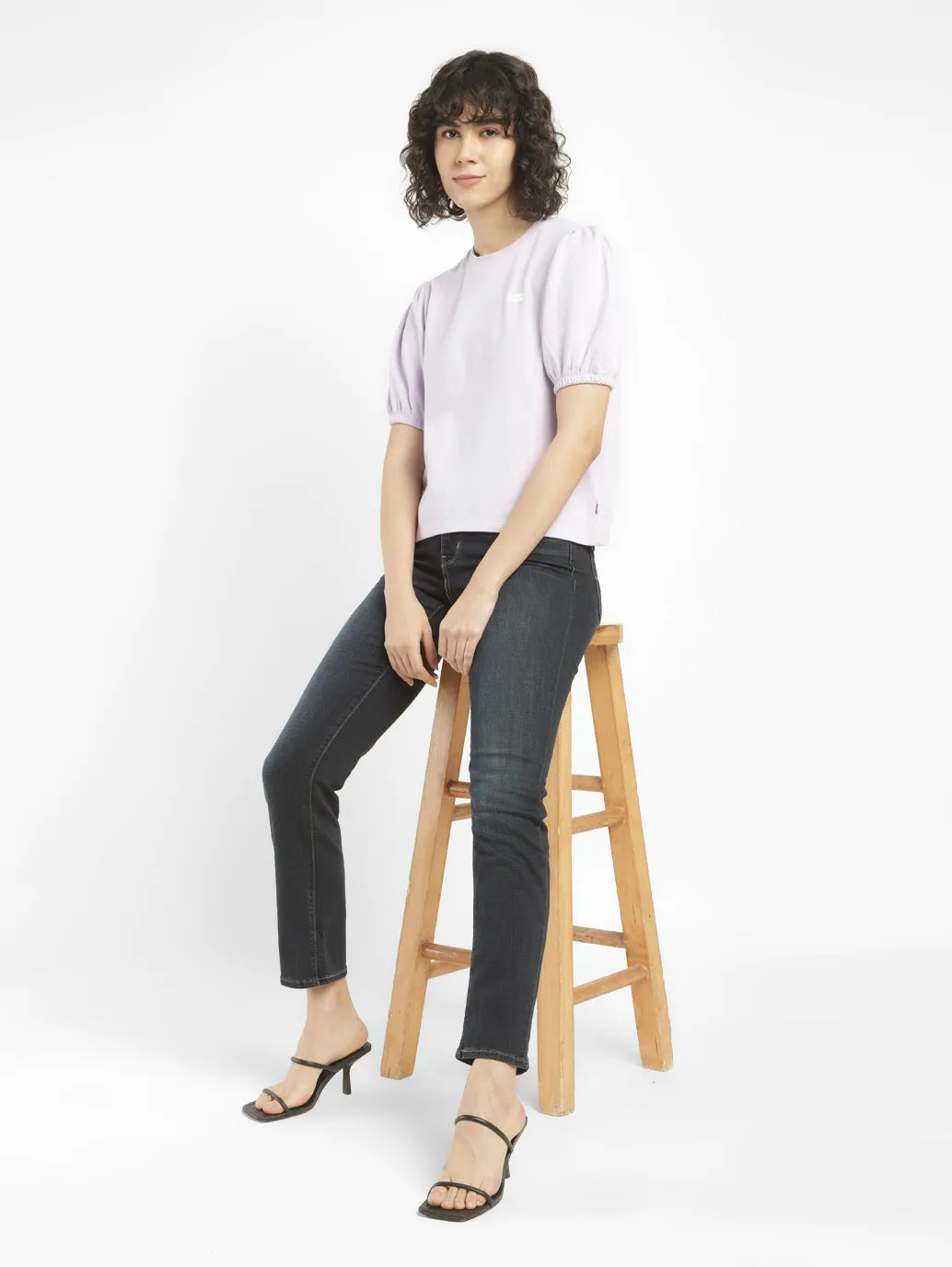 Women's 312 Dark Blue Straight Fit Mid Rise Jeans Color Lock Technology