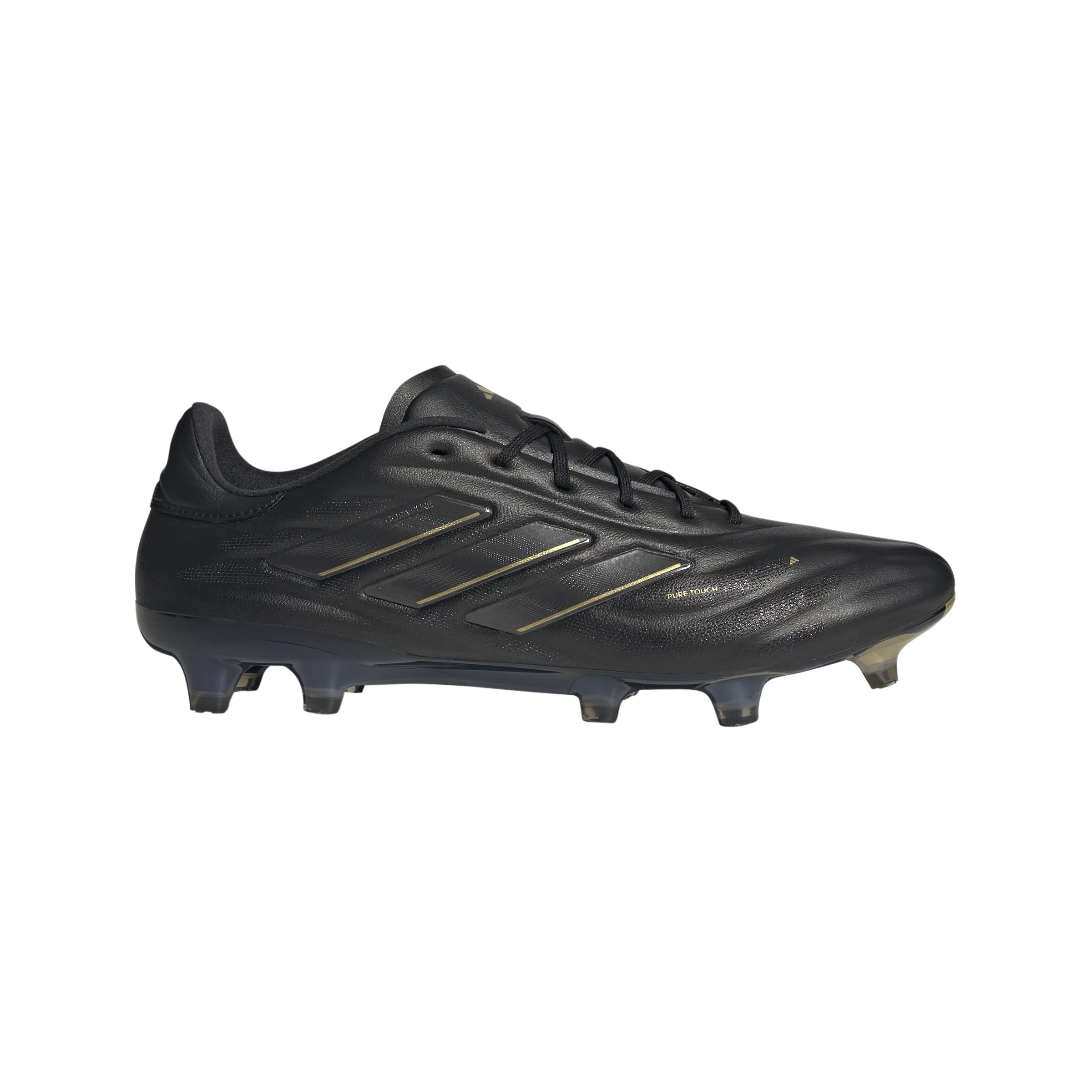 adidas Copa Pure 2 Elite Firm Ground Soccer Shoes | Core Black-Carbon-Gold Metallic | Men's Thermoplastic Reinforcement Cage