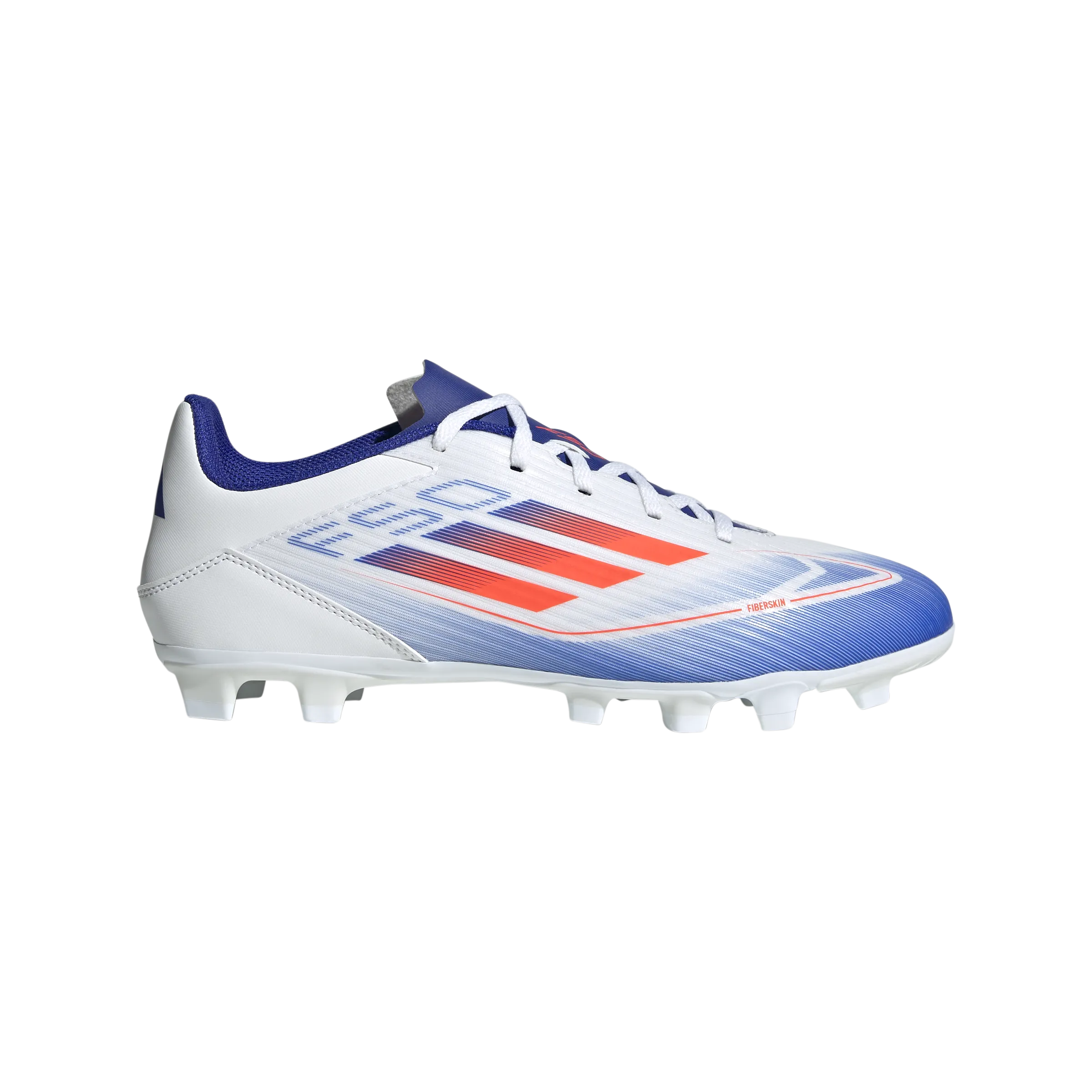 padded collar shoes adidas F50 CLUB Flexible Ground Soccer Shoes | Cloud White-Solar Red-Lucid Blue | Men's