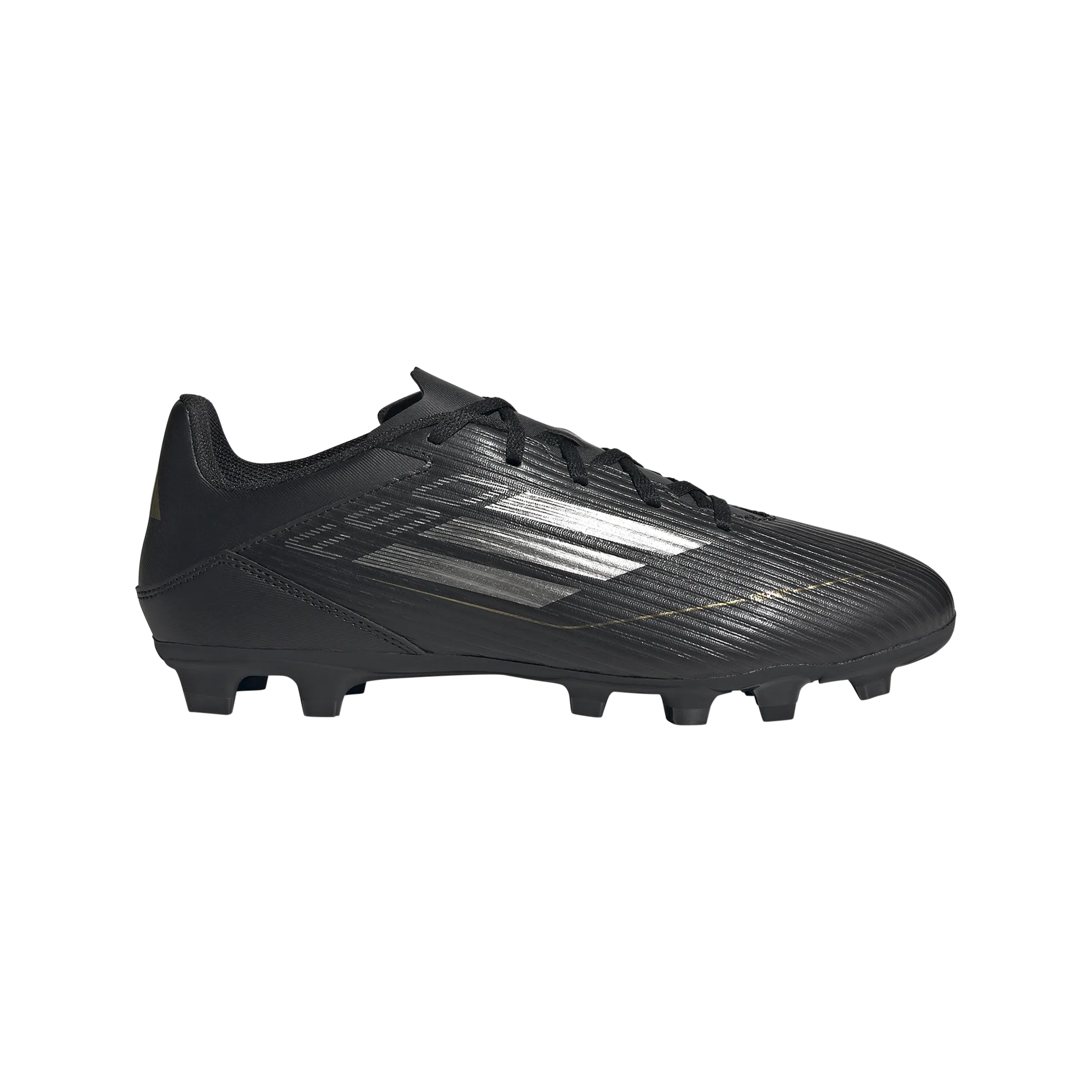 adidas F50 Club Flexible Ground Soccer Shoes | Core Black-Carbon-Gold Metallic | Men's Airflow Optimization