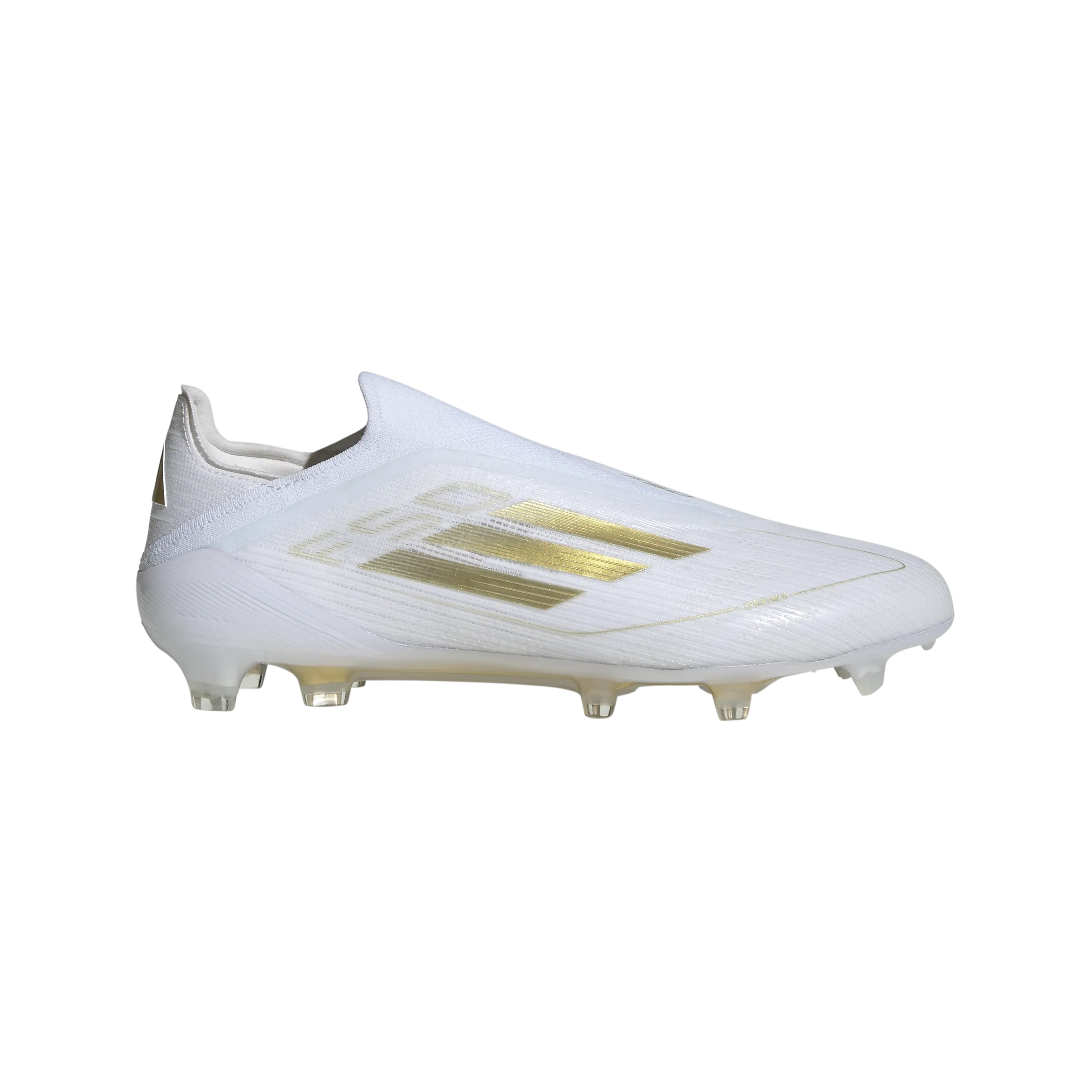 adidas F50 ELITE LACELESS Firm Ground Soccer Cleats | Cloud White-Gold Metallic | Men's archery - range shoes snorkeling - lagoon shoes