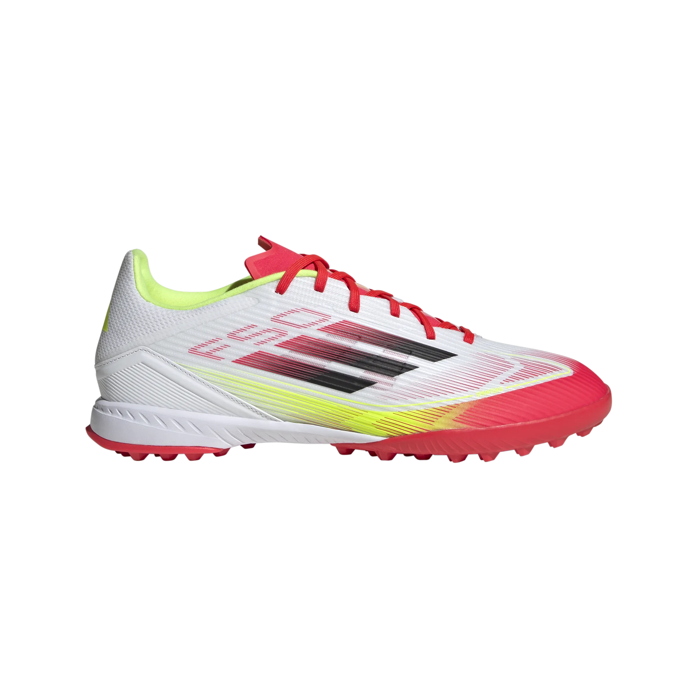 Odor Control Technology toe box roomy adidas F50 LEAGUE Artificial Turf Soccer Shoes | Cloud White-Core Black-Solar Yellow | Men's