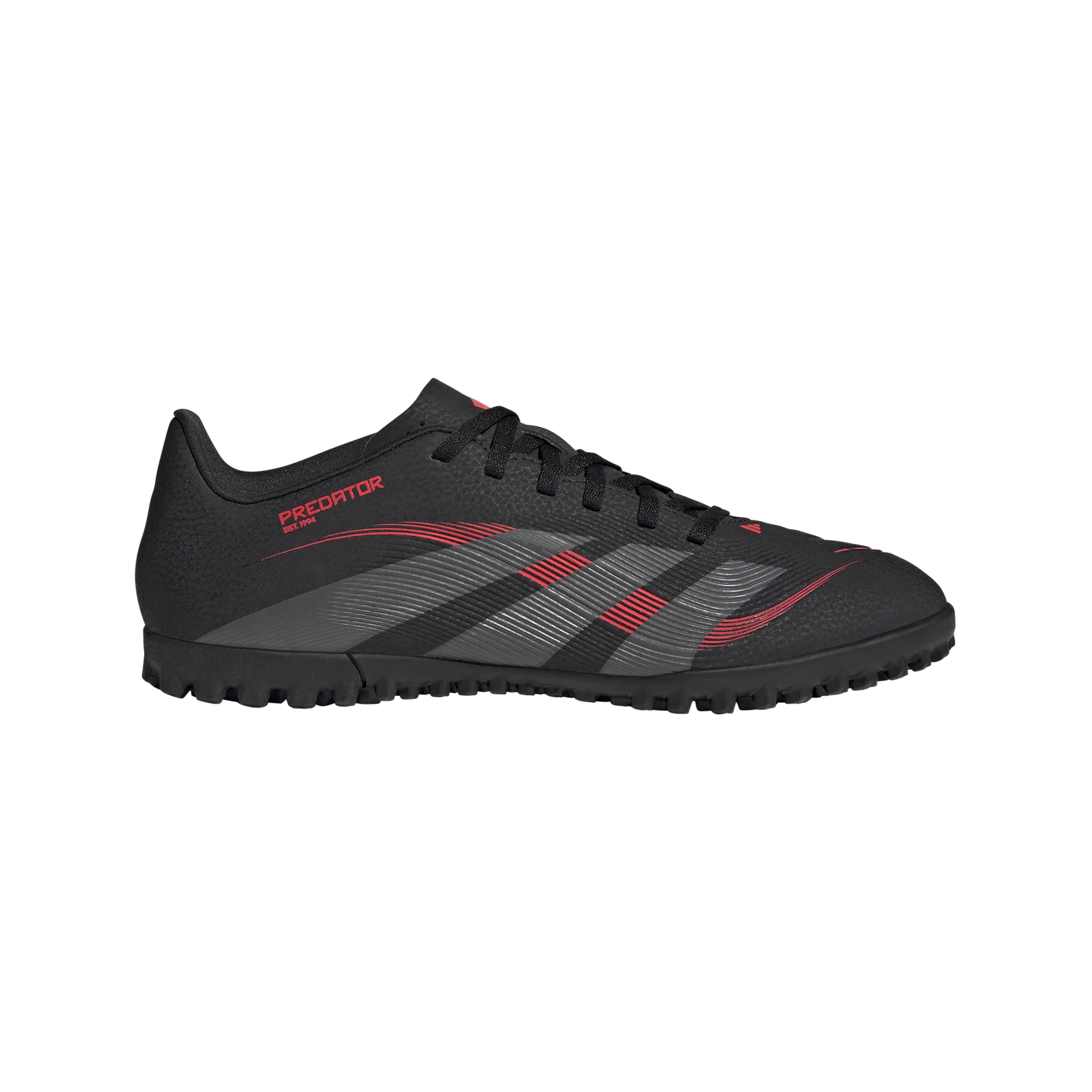 adidas PREDATOR CLUB Artificial Turf Soccer Shoes | Core Black-Grey Four-Lucid Red | Men's cold - weather shoes