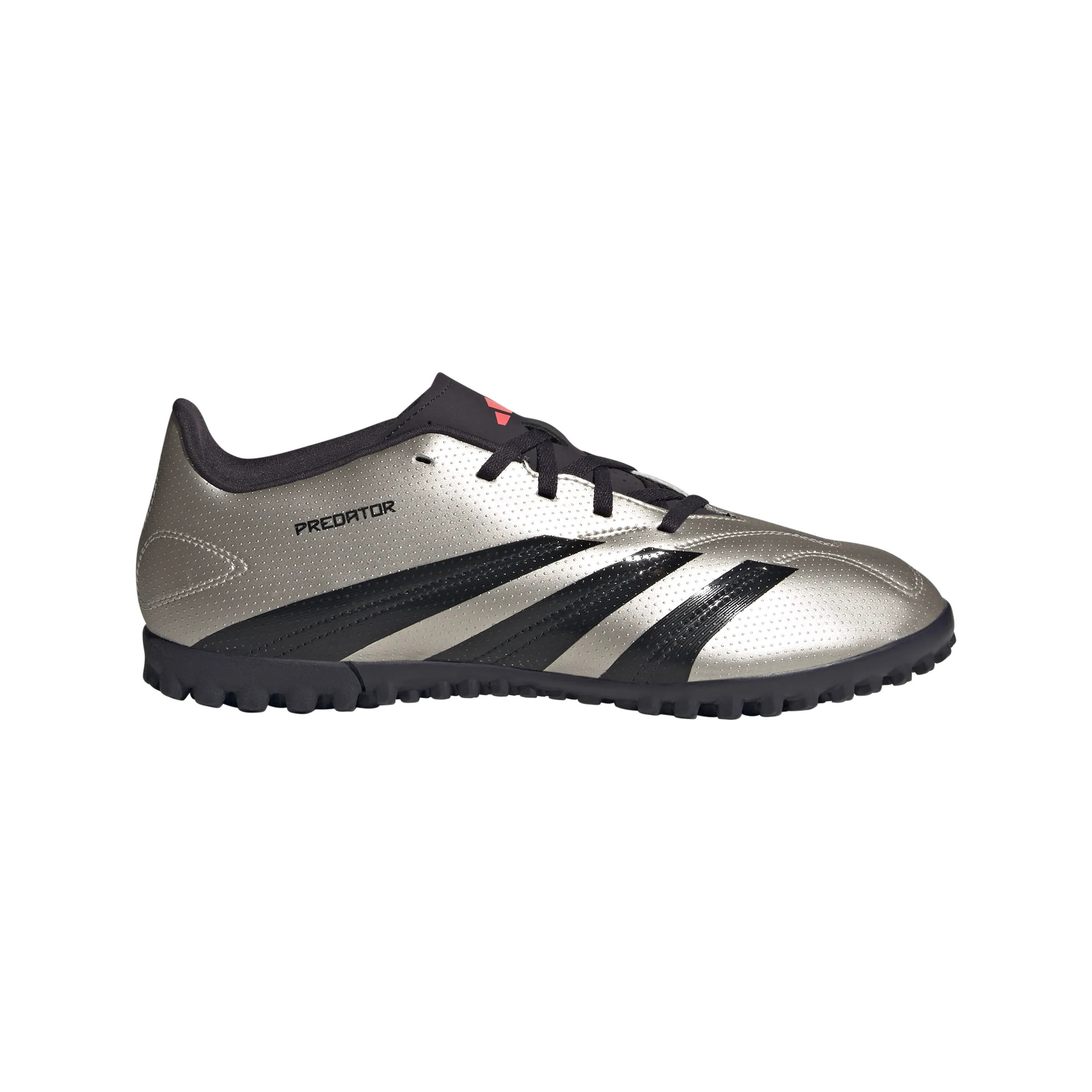 Trendy Shoes adult sports shoes adidas Predator Club Artificial Turf Soccer Shoes | Platinum Metallic-Aurora Black-Turbo | Men's