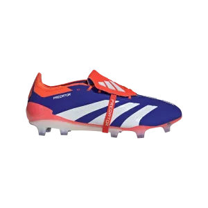 adidas Predator Elite Foldover Tongue Firm Ground Soccer Cleats | Lucid Blue-Cloud White-Solar Red | Men's Reinforced Stitching