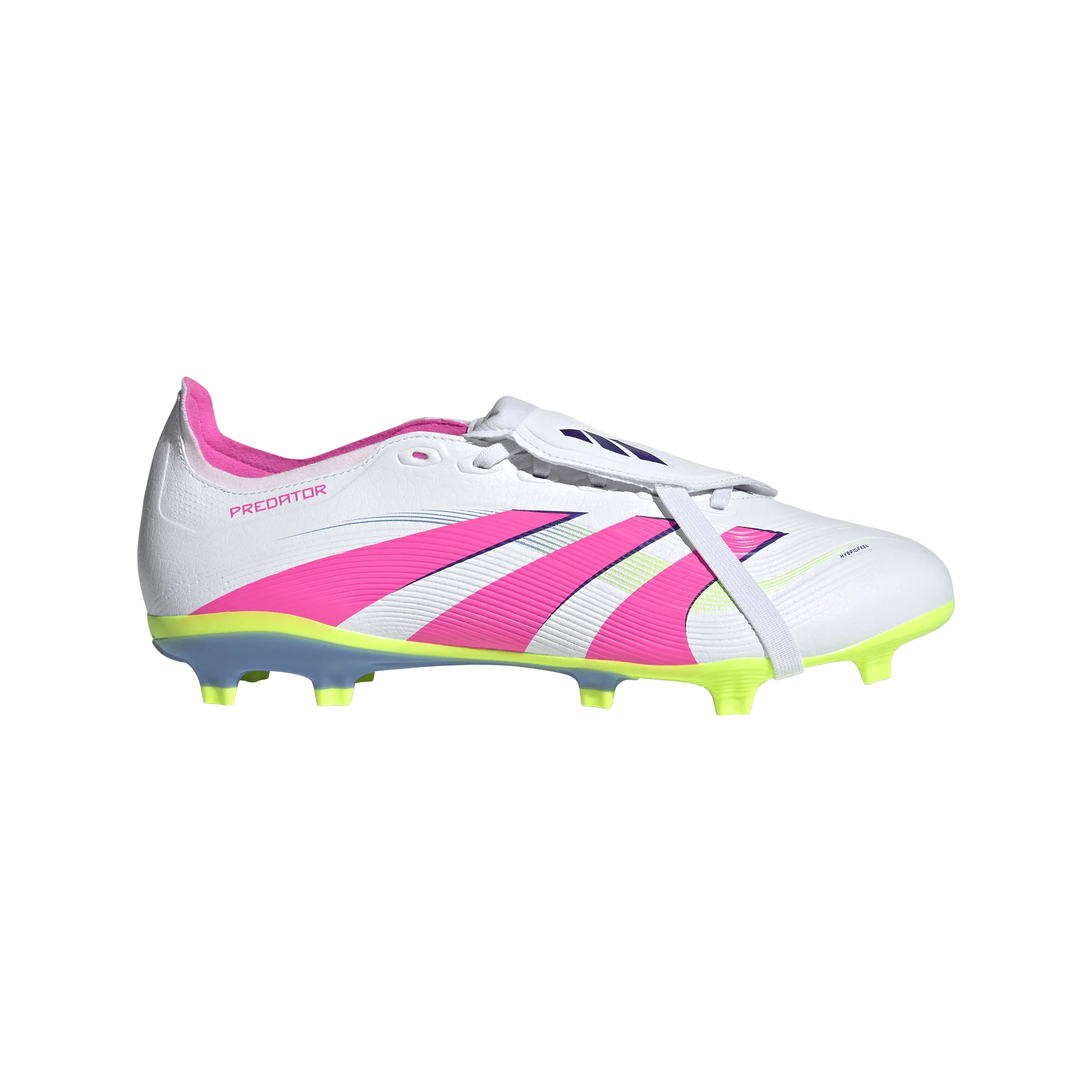 adidas PREDATOR LEAGUE FOLD-OVER TONGUE Firm/Multi-Ground Soccer Cleats | Cloud White-Lucid Pink-Lucid Lemon | Men's pre - event shoes