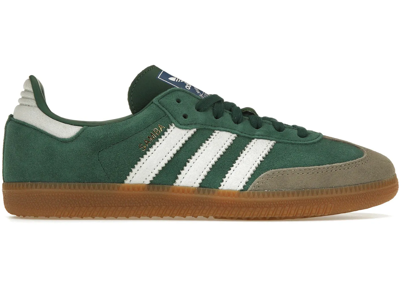 Adidas Samba Og Collegiate Green Gum Grey Toe Low Build Padded collar