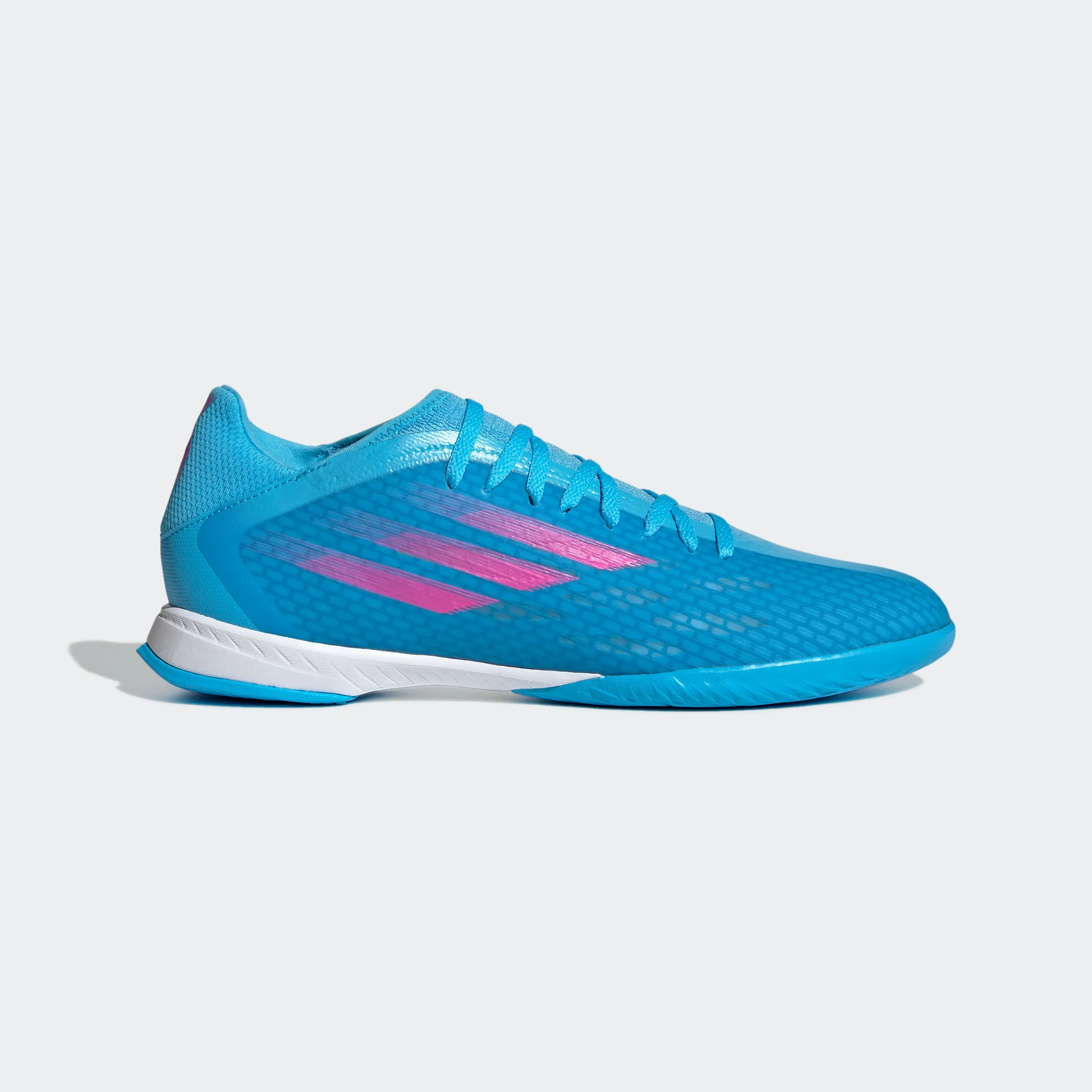 adidas X SPEEDFLOW.3 Indoor Soccer Shoes | Sky Rush | Men's Dynamic Fit Collar Flex Groove Technology
