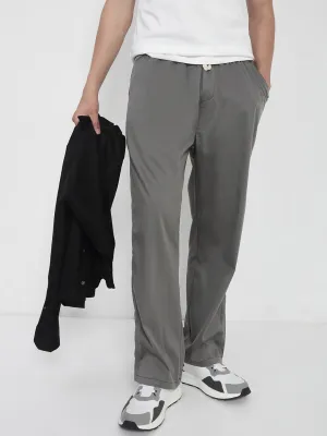 Everyday Comfort Movement Support Men's Cotton Grey Relaxed Fit Trousers