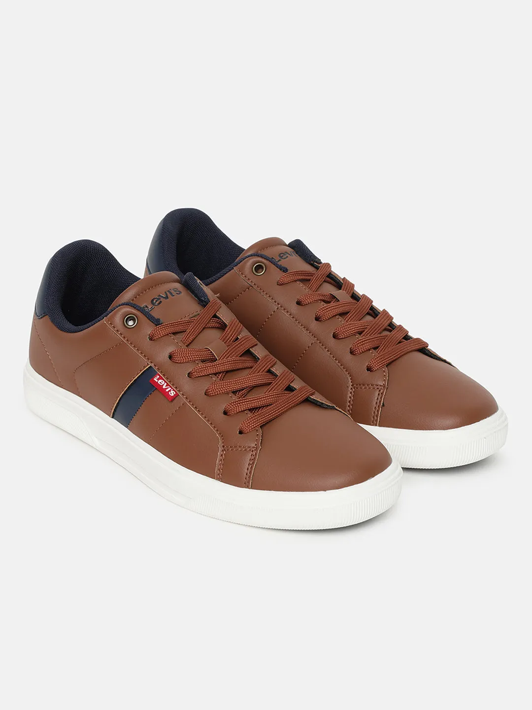 Elastic laces Men's Brown Colorblock Shoes
