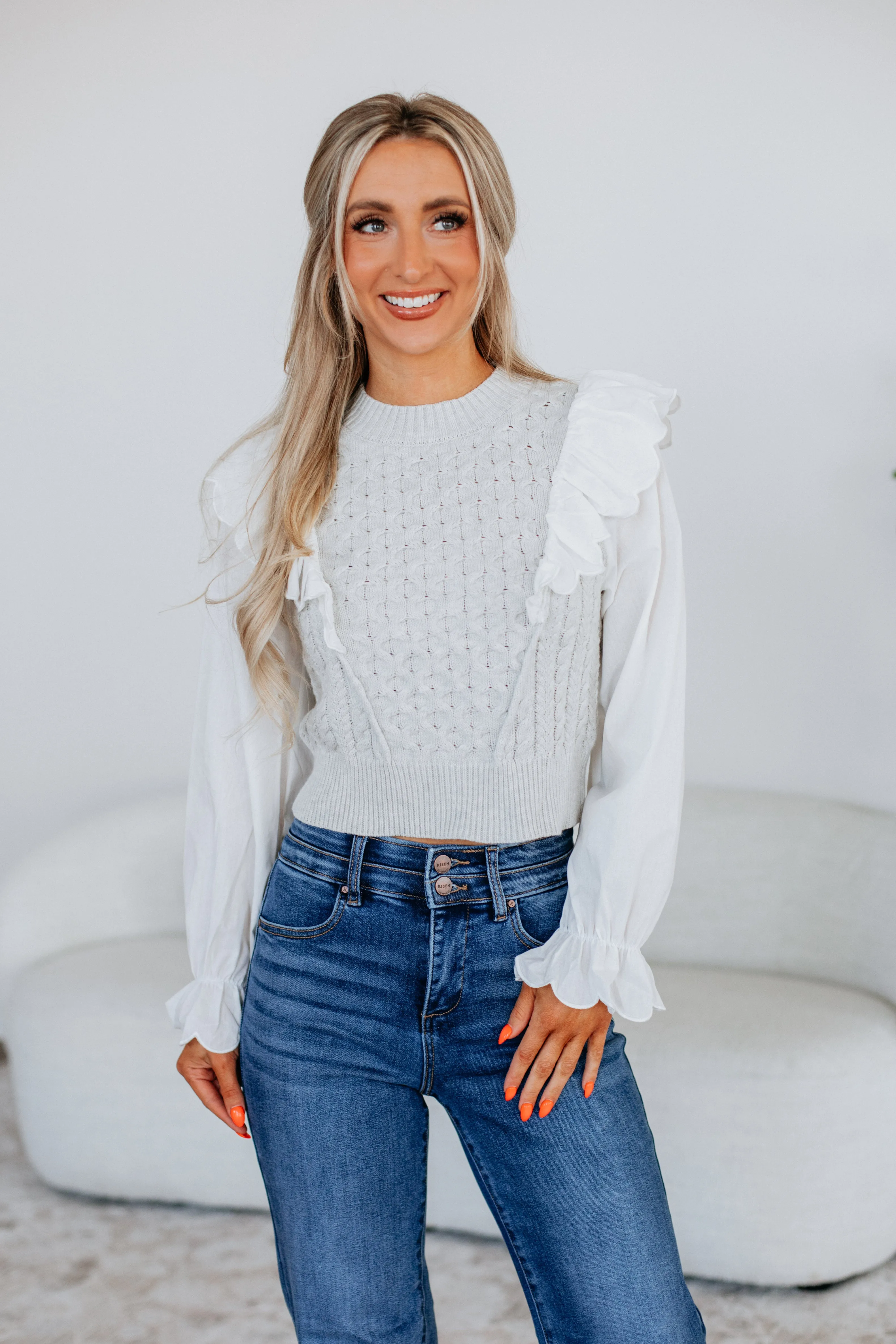 Alissa Contrast Top Low Impact Dye