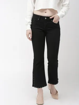 Women's 715 Black Flared Fit Mid Rise Jeans Everyday Favorite