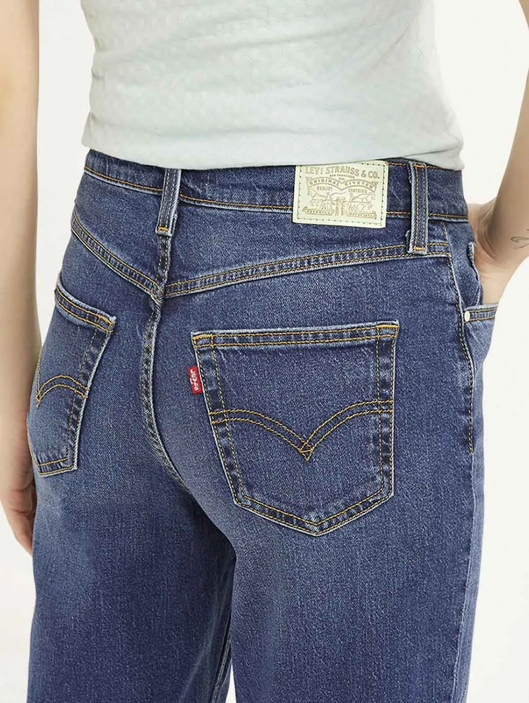 Core Wardrobe Chill Outfit Spring Mood Women's 80s Mom Blue Loose Fit High Rise Jeans