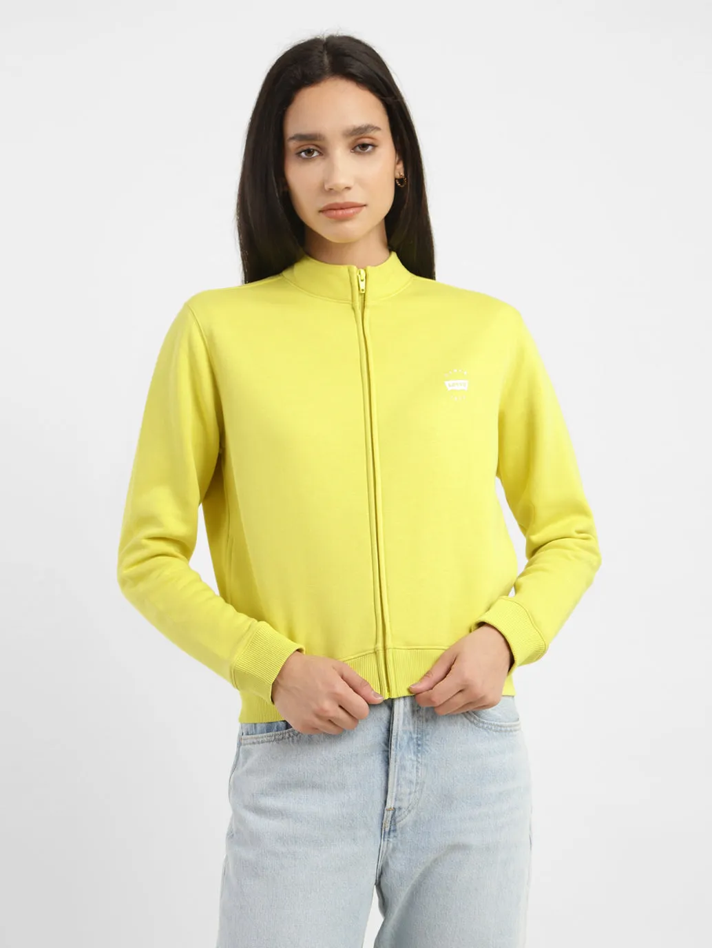 Women's Solid High Neck Sweatshirt Camping Comfort