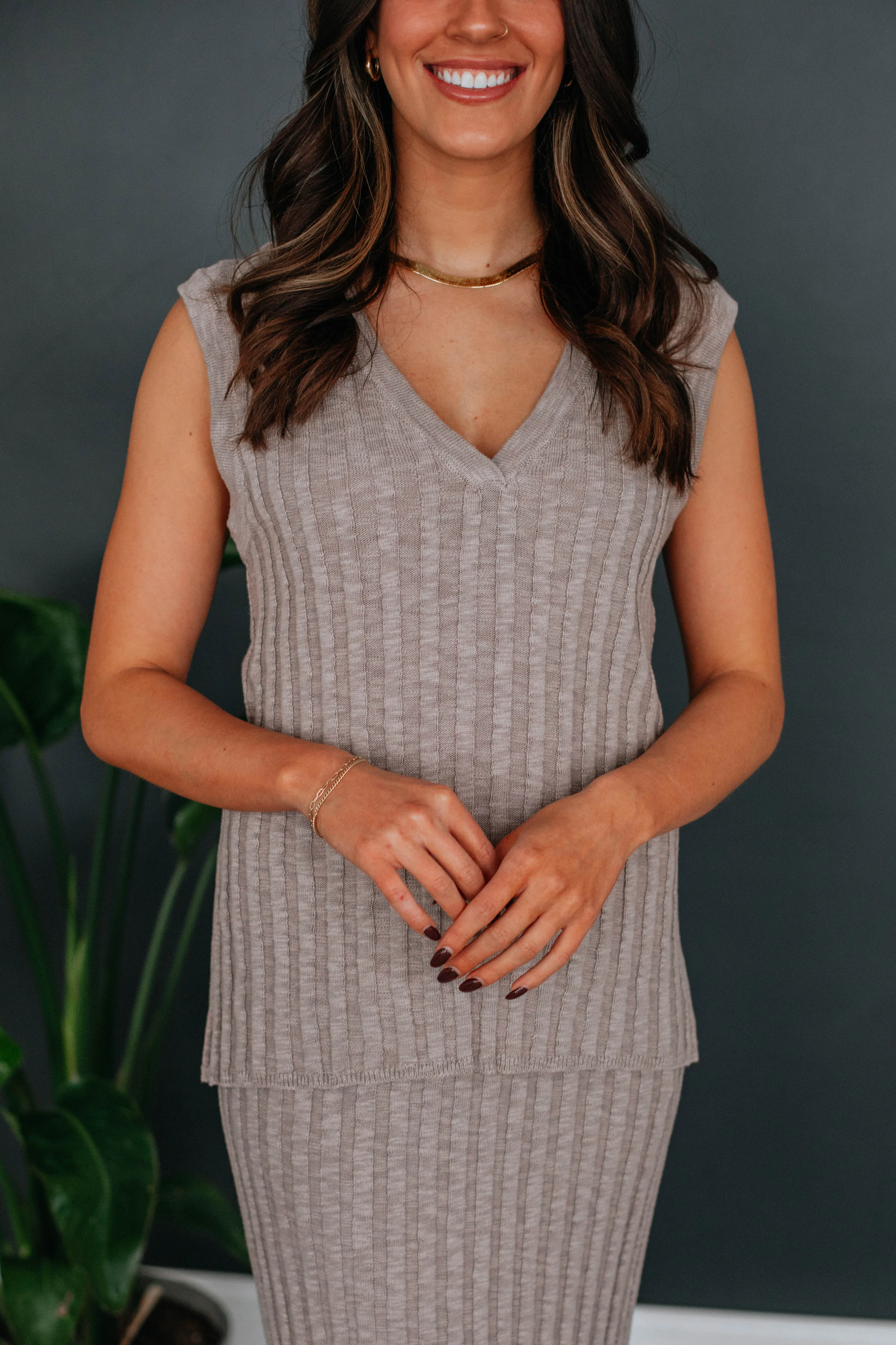 Andri Knit Top - Mocha Cozy Texture