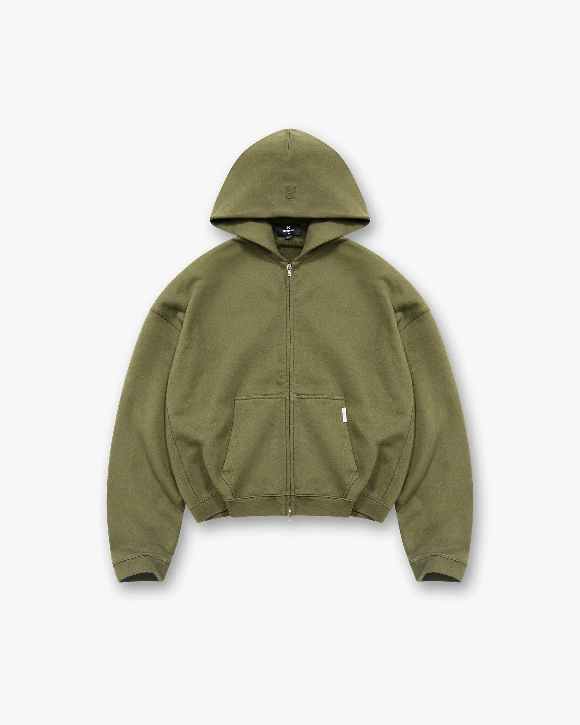 Initial Boxy Zip Through Hoodie - Army Green product graduation pride product customer retention