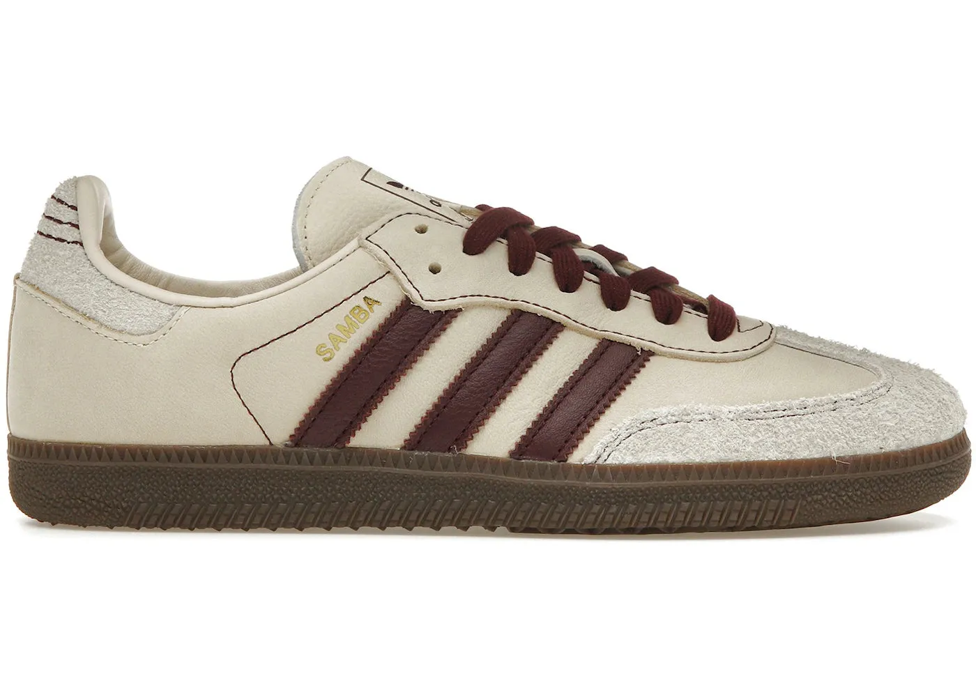 Shock   Absorbing Adidas Samba Og Wonder White Maroon (Women'S)
