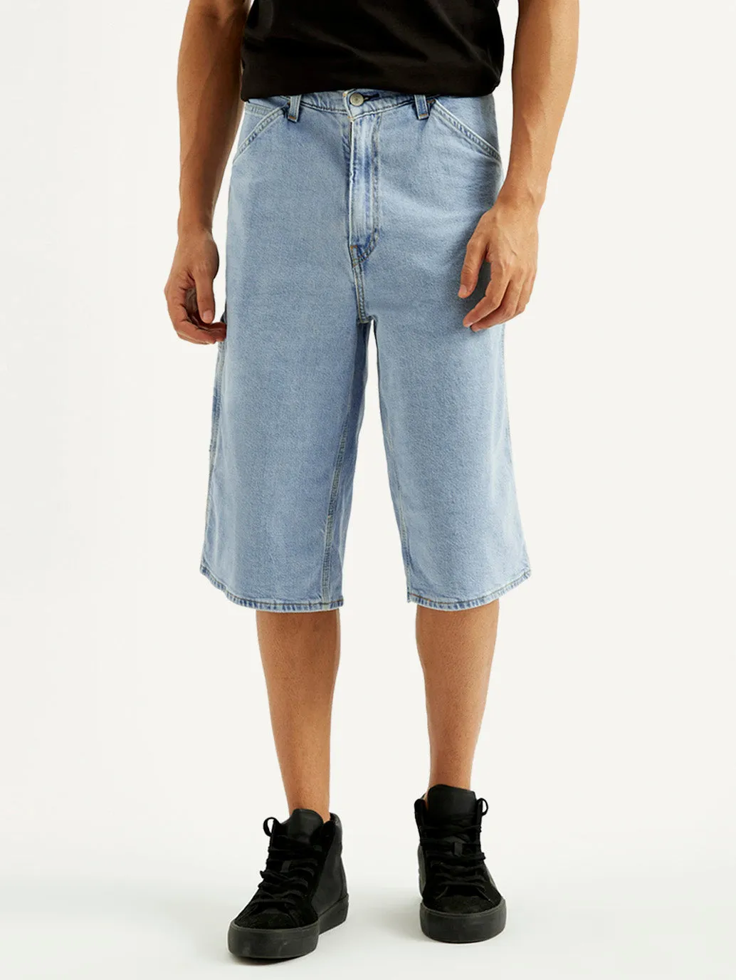 hikers Men's Light-Blue Loose Fit Shorts