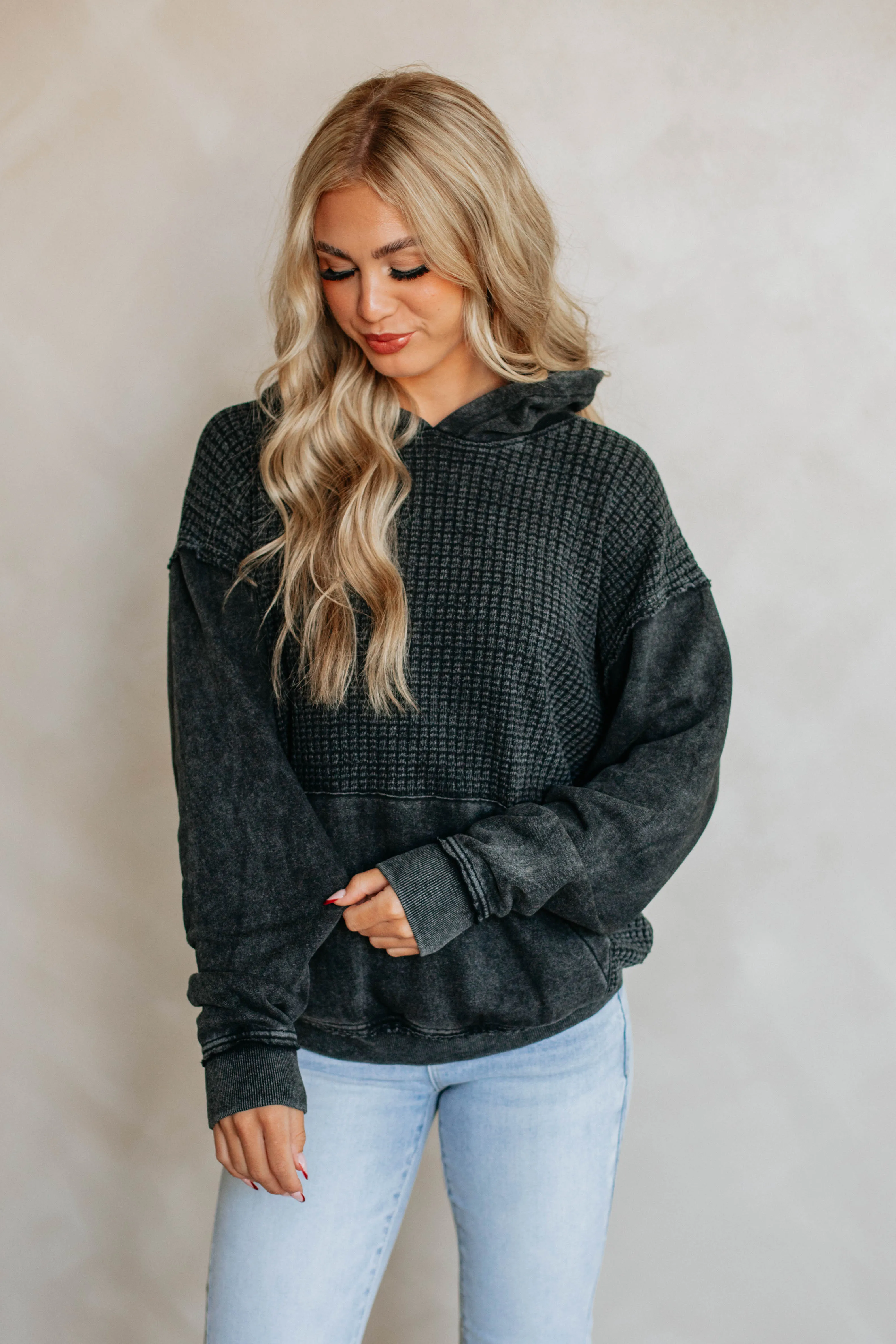 Avie Waffle Knit Pullover Fresh Look