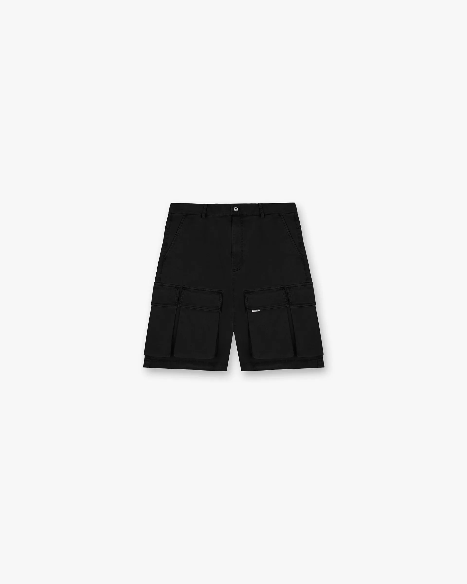 Baggy Cotton Cargo Short - Black Sport Motion Slim Flex