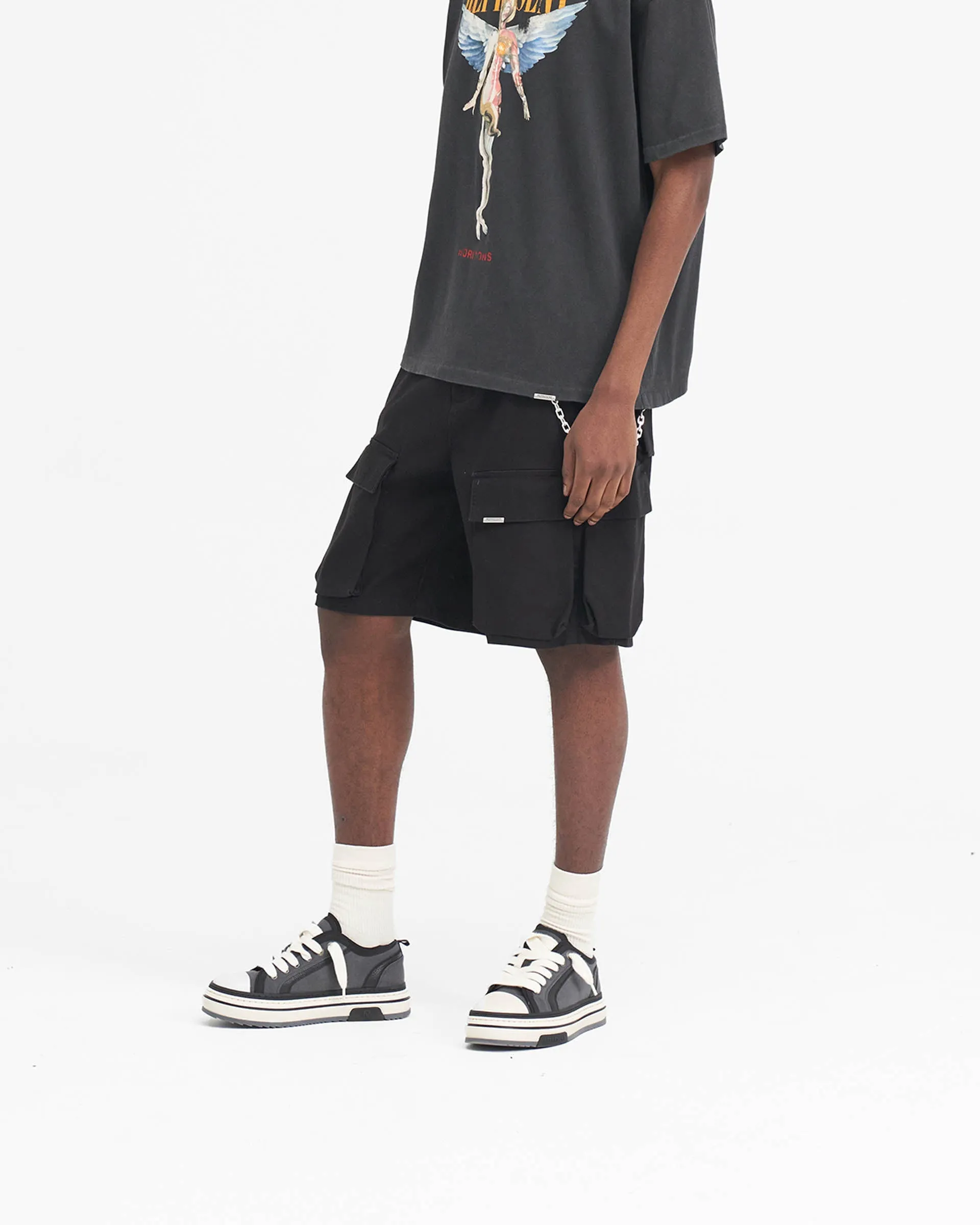 ZipperedSecurity Baggy Cotton Cargo Short - Black
