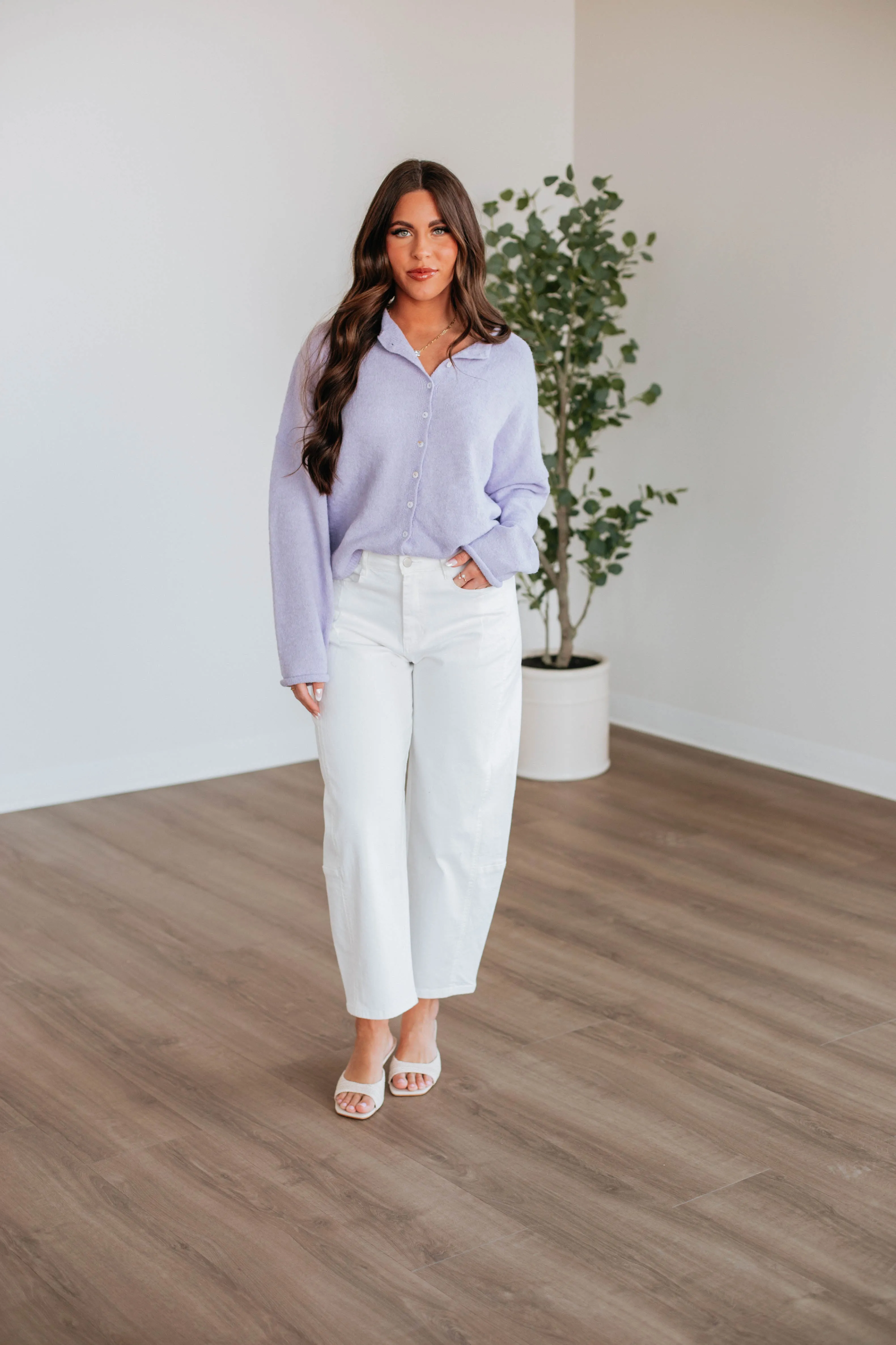 Lightweight Layer Brooke Cardigan - Lavender