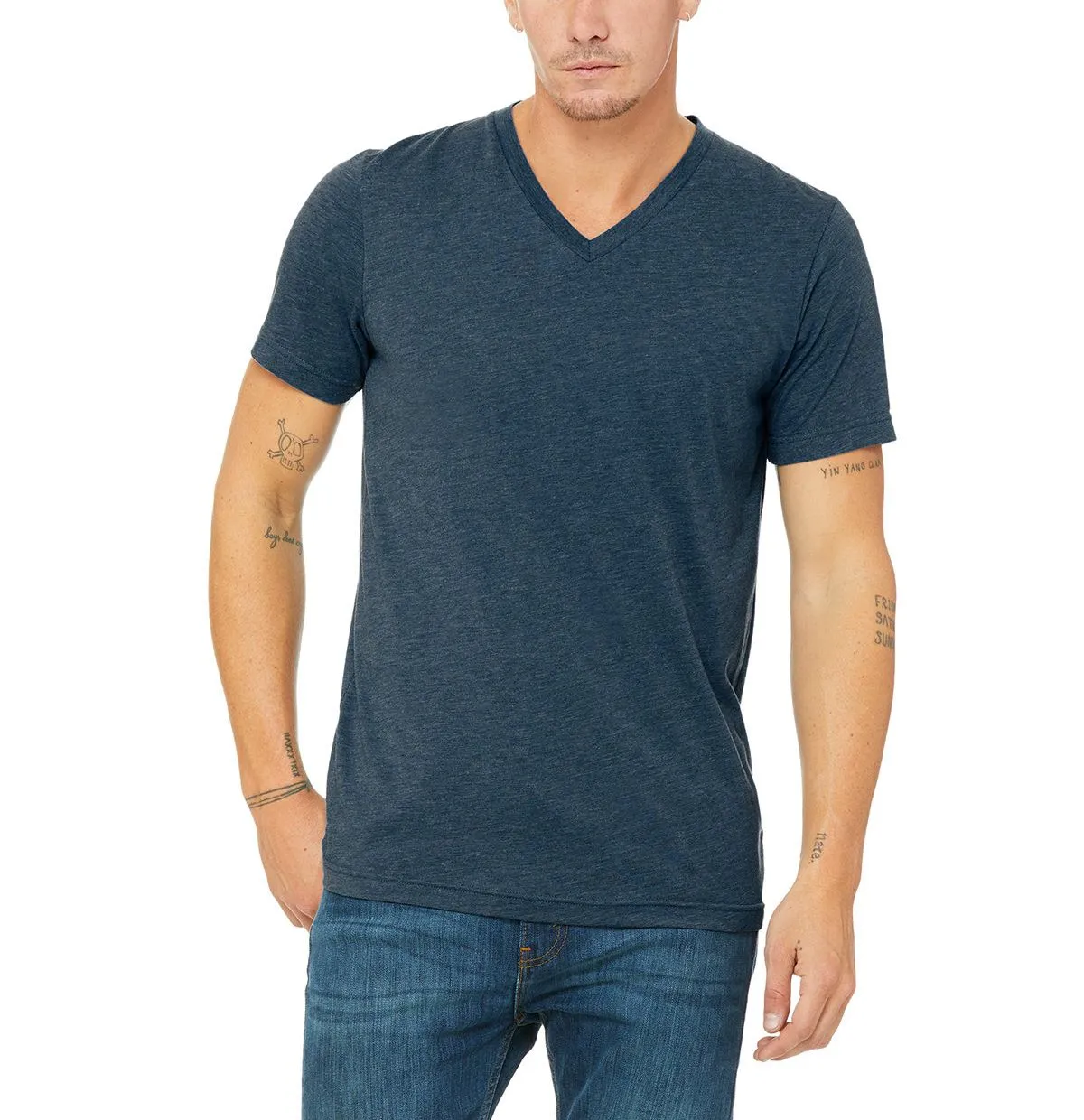Soft Touch Fit JustBlanks Unisex Triblend V-Neck Short Sleeve Tee