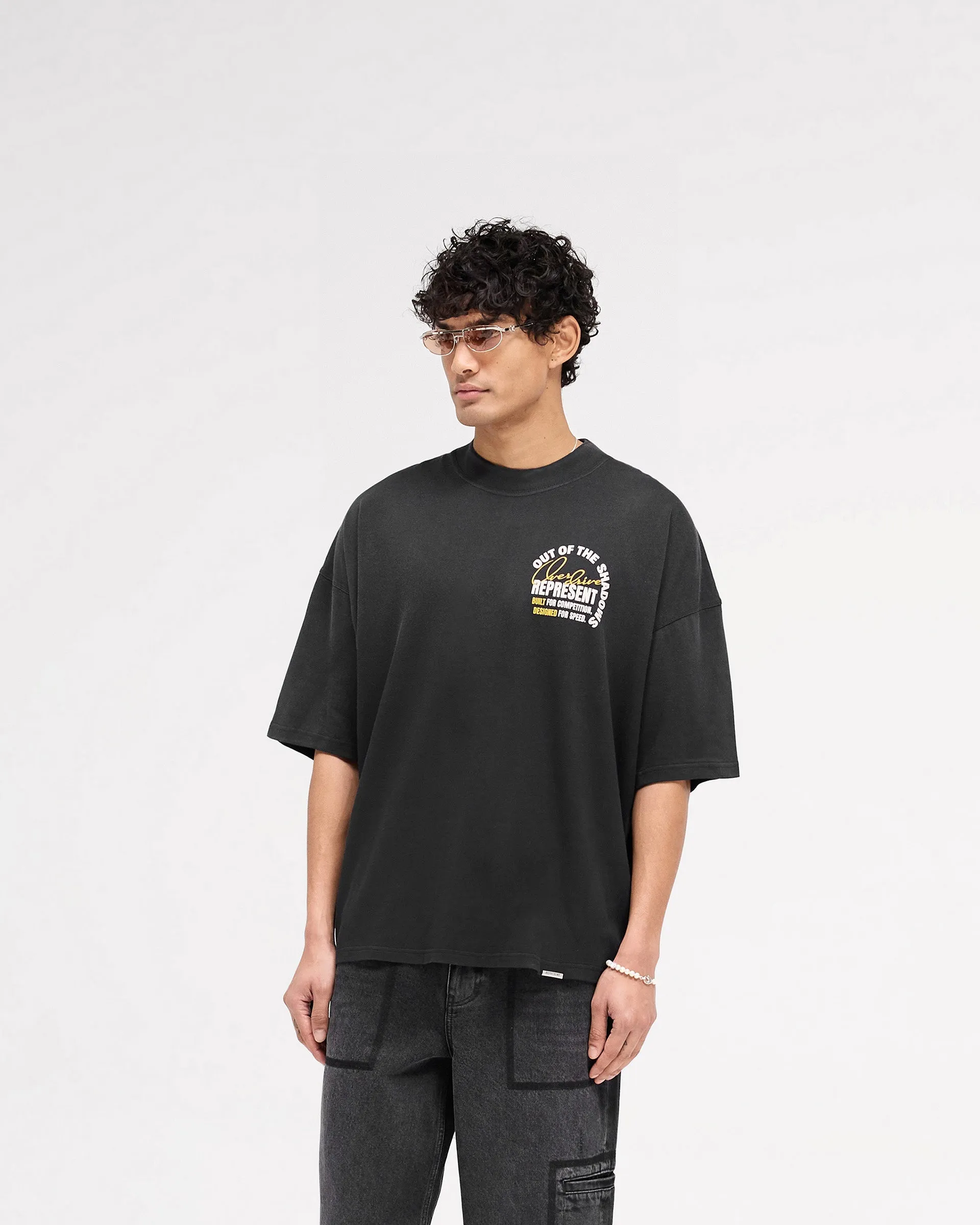 All Season Wear Ethically Sourced Material Out Of The Shadows T-Shirt - Stained Black