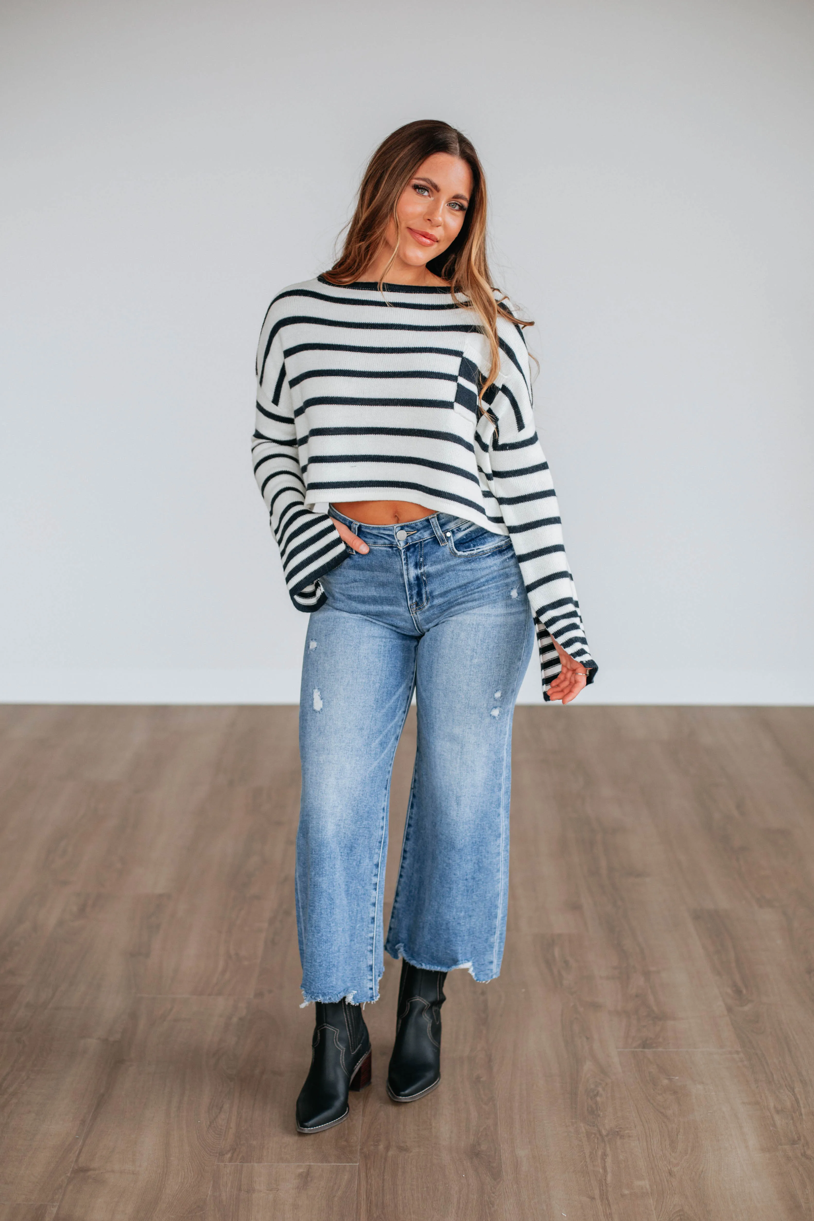 Bekah Striped Sweater Quick Dressing Daily Comforted