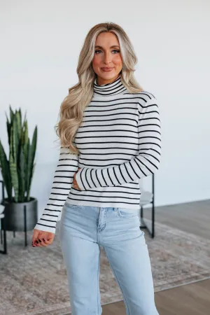 Minimal Fashion Berkeley Striped Sweater - Ivory