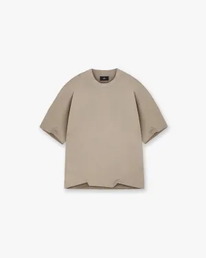 Sporty Fashion Initial Boxy T-Shirt - Dune