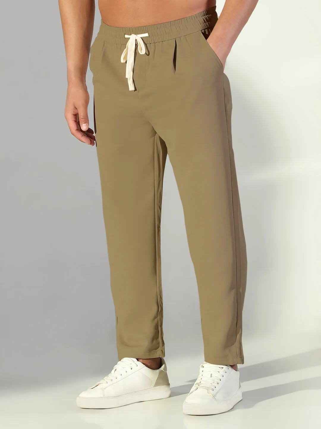 Simple Cut Men's Khaki Relaxed Fit Trouser