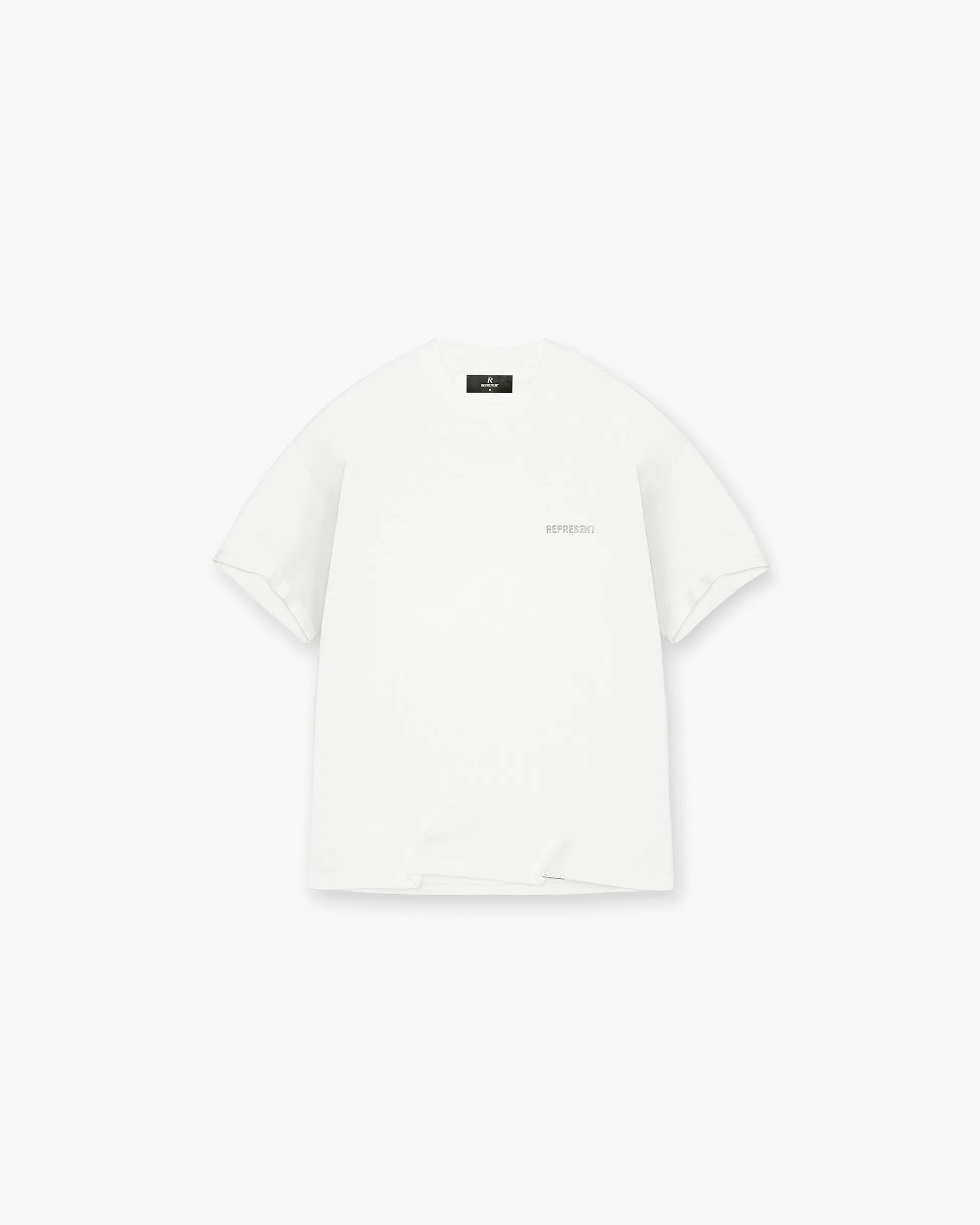 MultiPly Fabric Eco-friendly Block Logo T-Shirt - Flat White