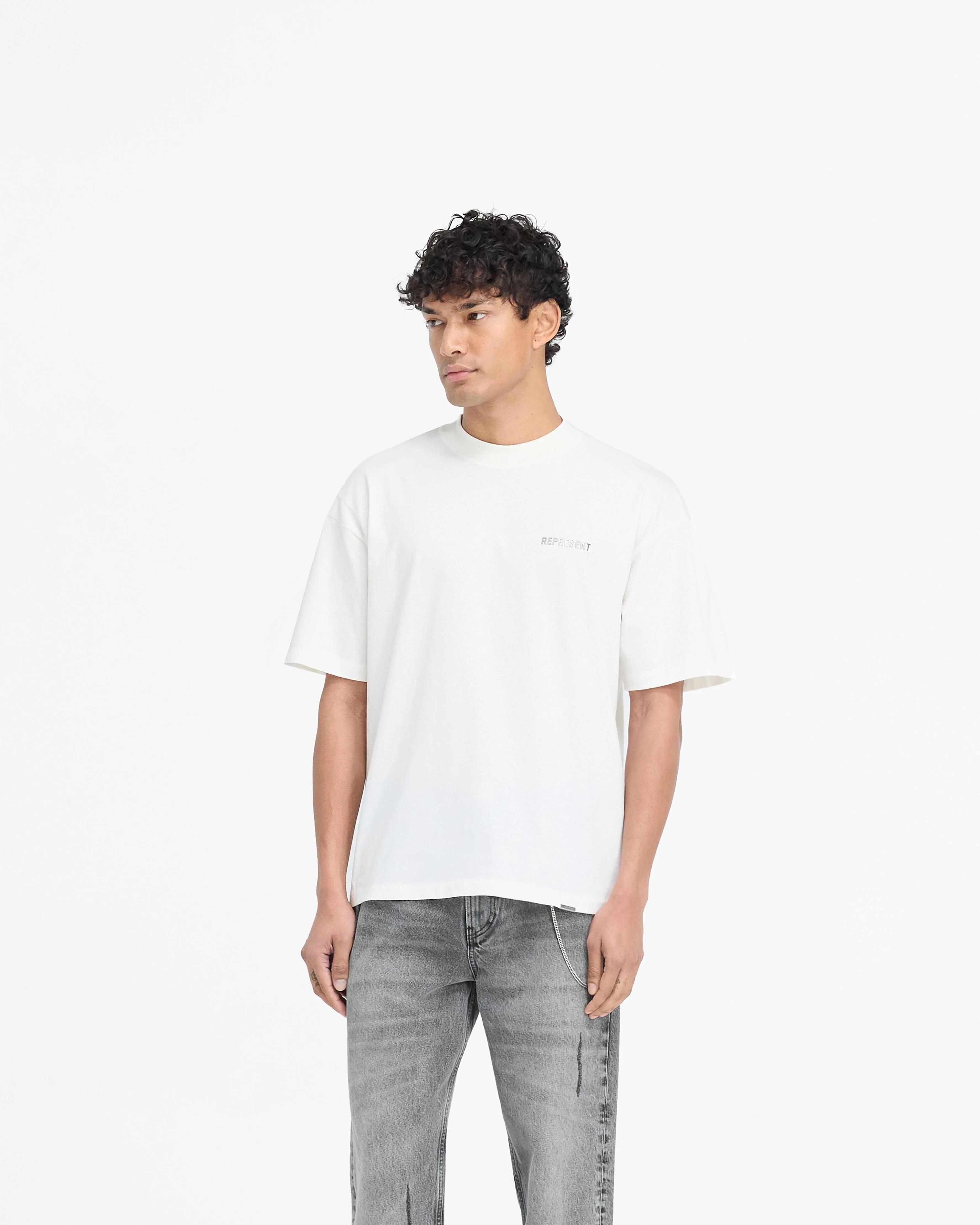 Block Logo T-Shirt - Flat White Cozy And Stylish