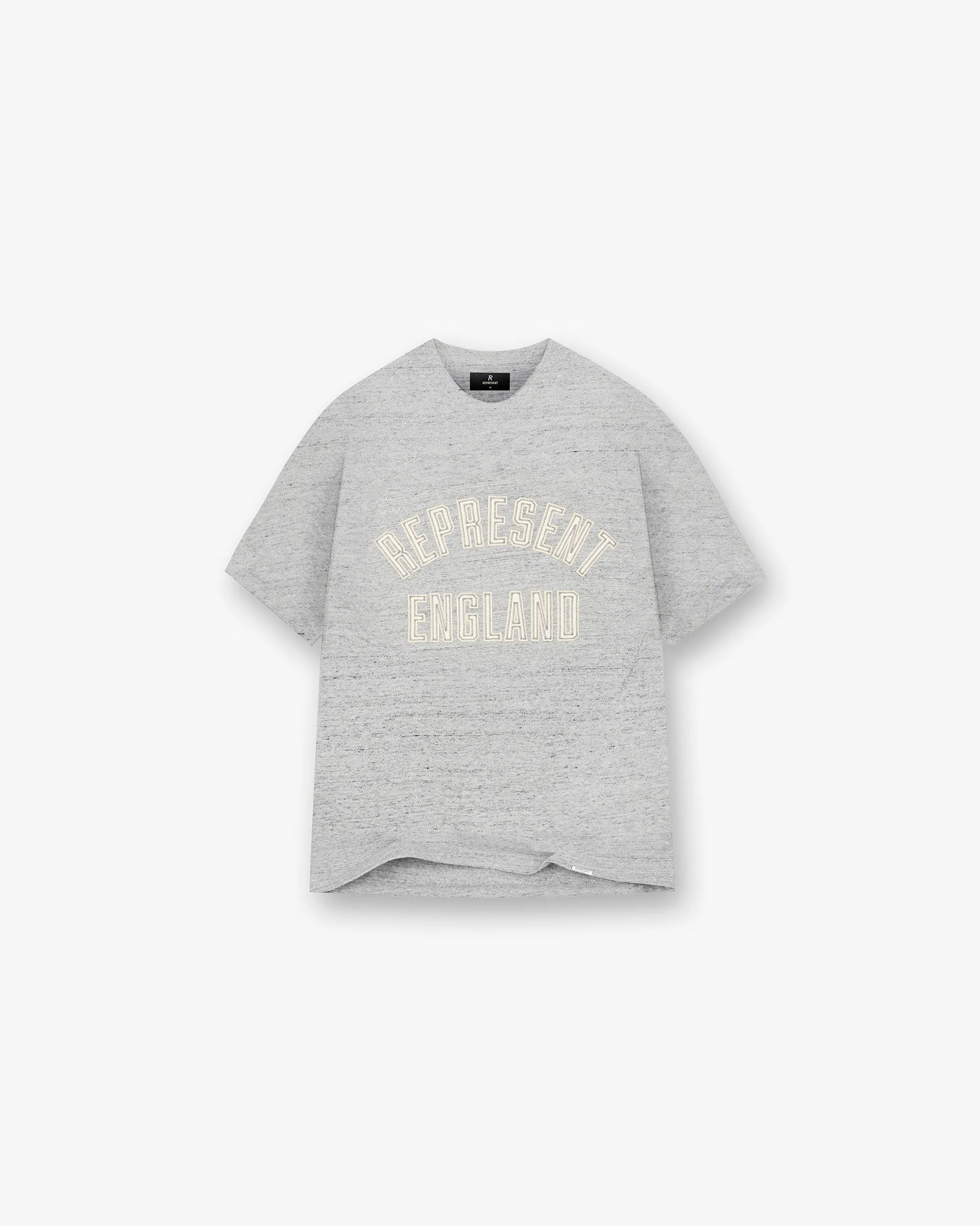 Lightweight Material England Applique T-Shirt - Grey Marl